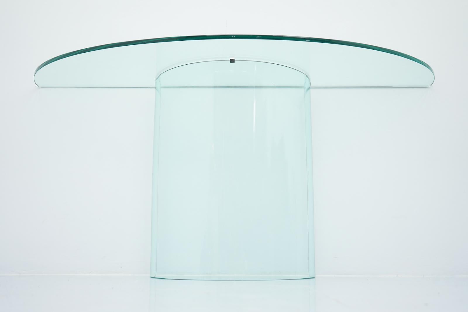 Glass Console Table Desk by Gallotti & Radice Milano, Italy In Good Condition For Sale In Frankfurt / Dreieich, DE