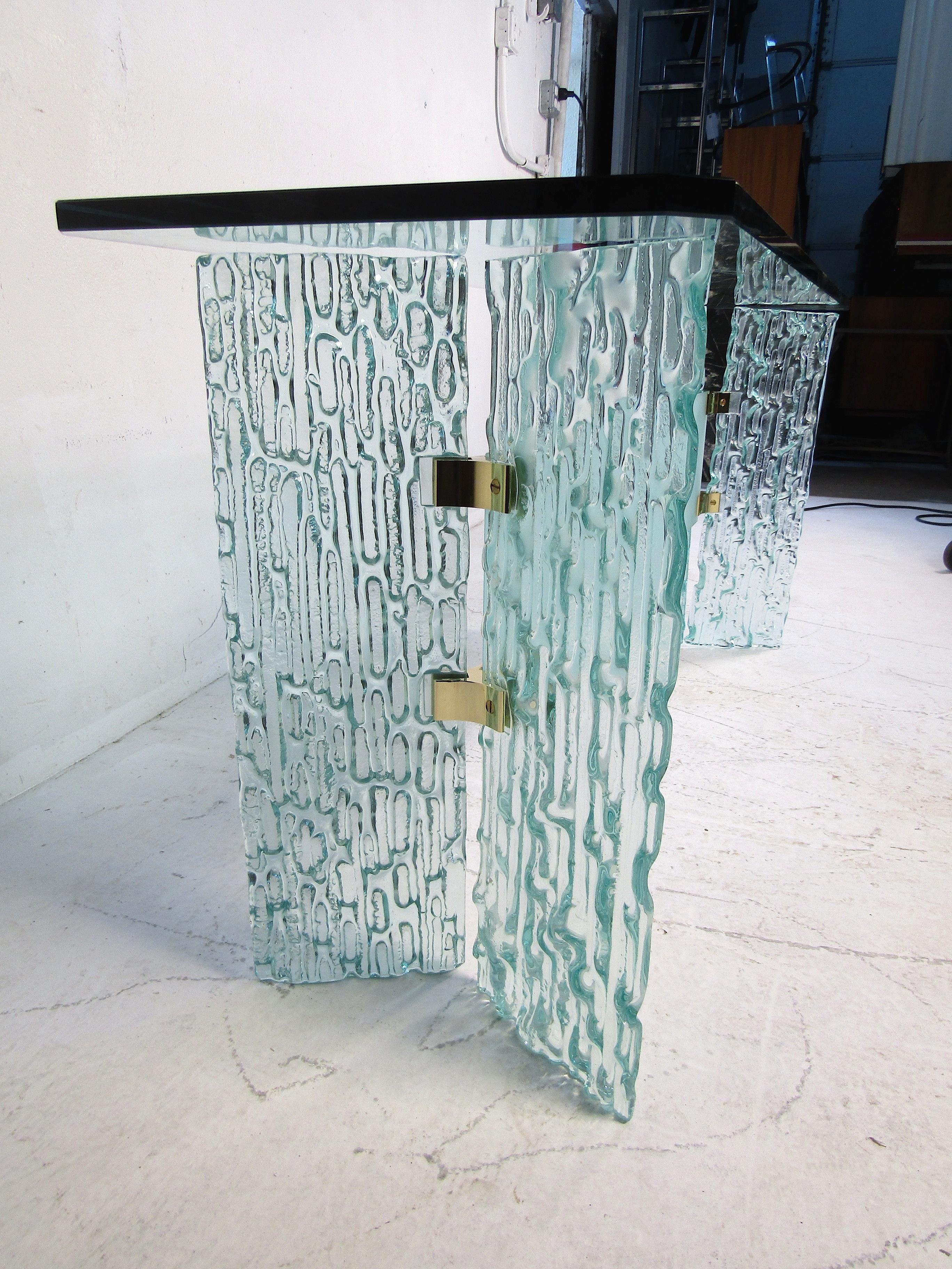 20th Century Glass Console Table