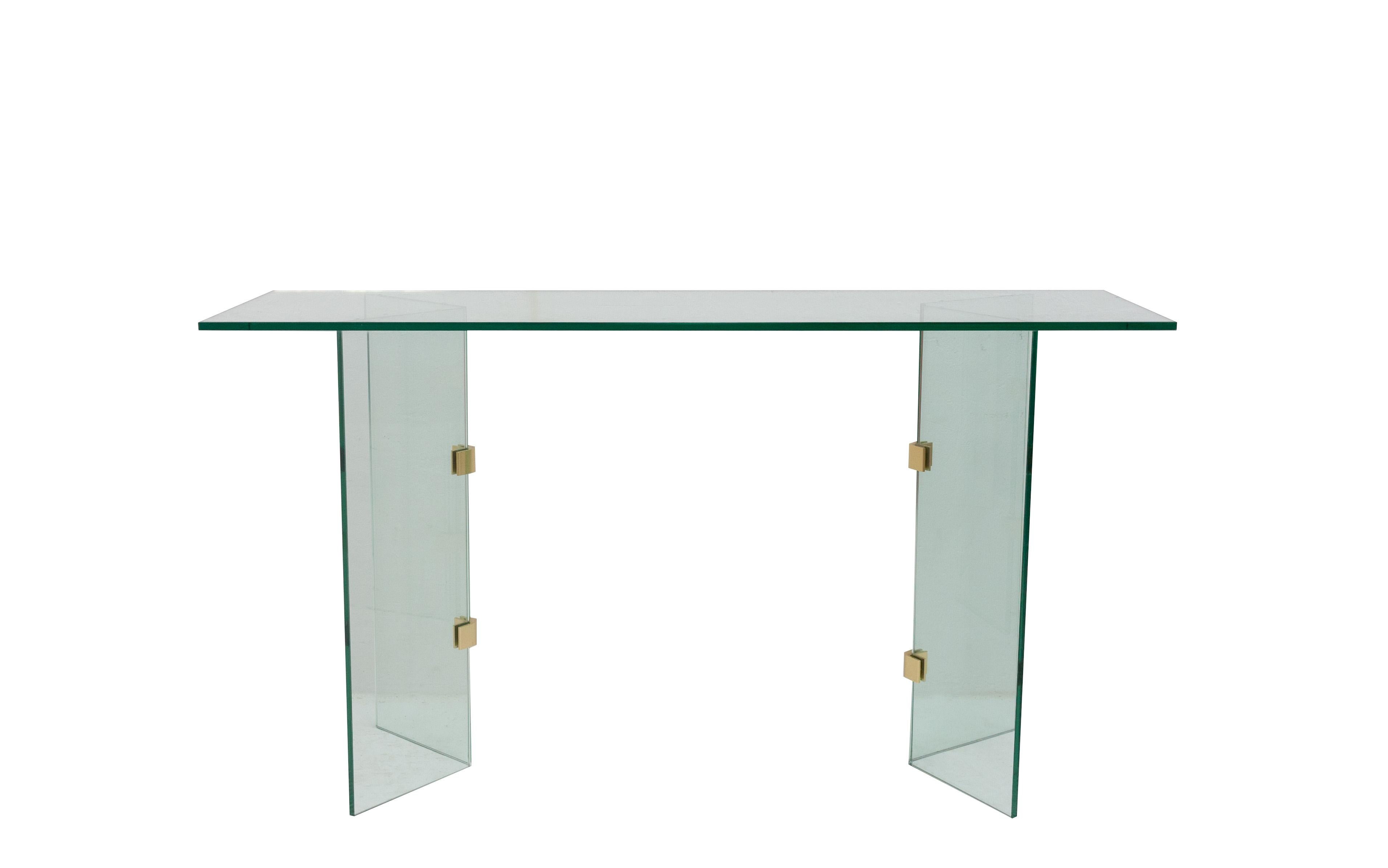 Glass Console Table in the Style of Pace Collection (Hollywood Regency)