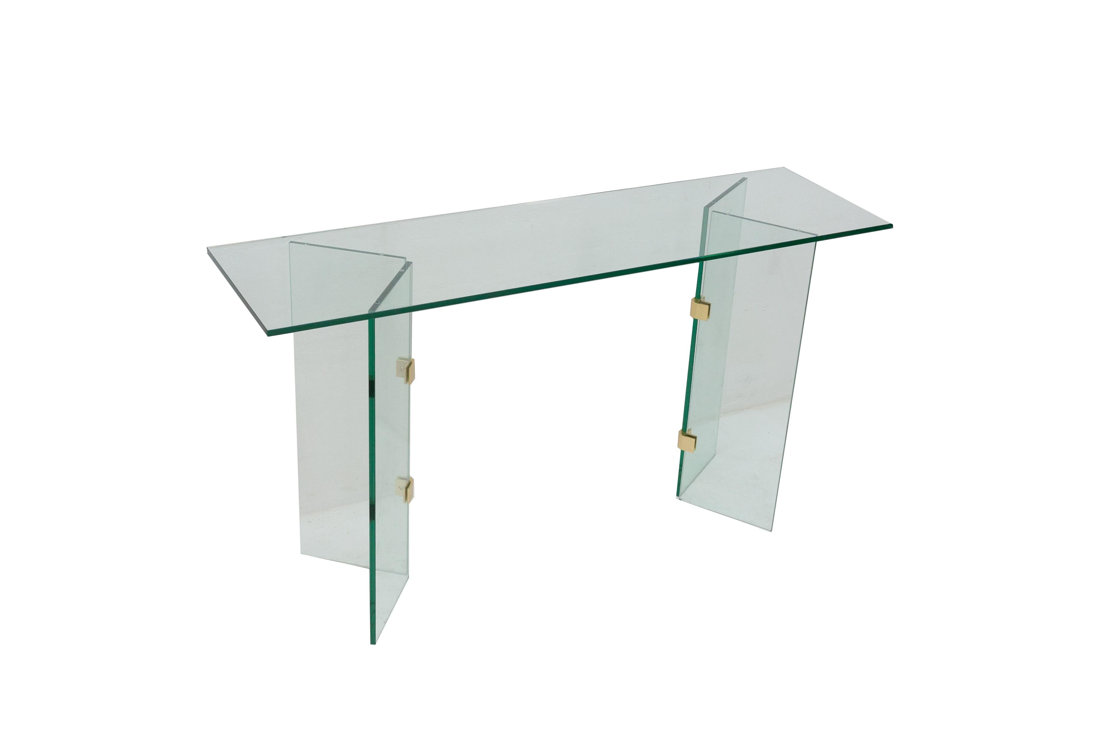 Glass Console Table in the Style of Pace Collection 1