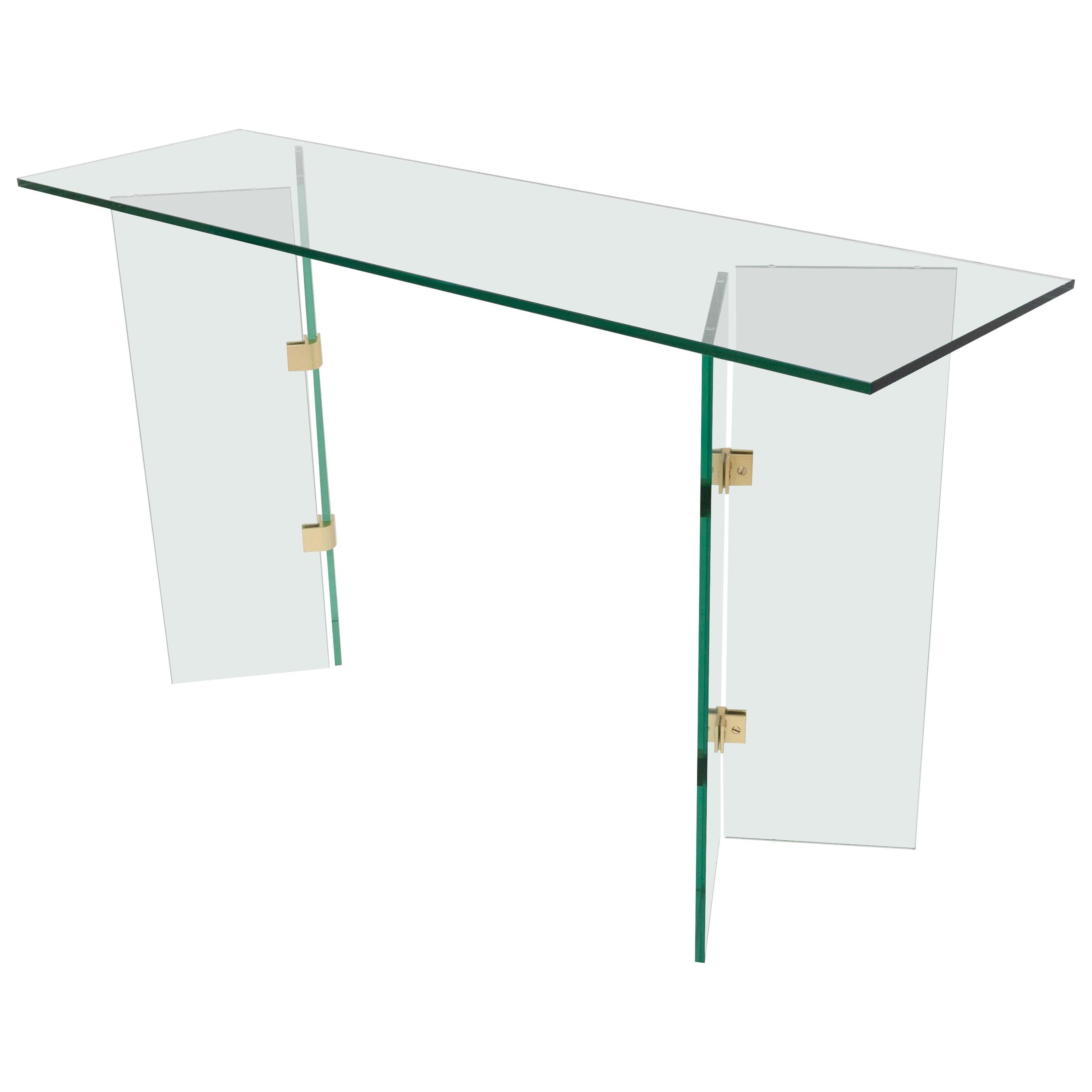 Glass Console Table in the Style of Pace Collection