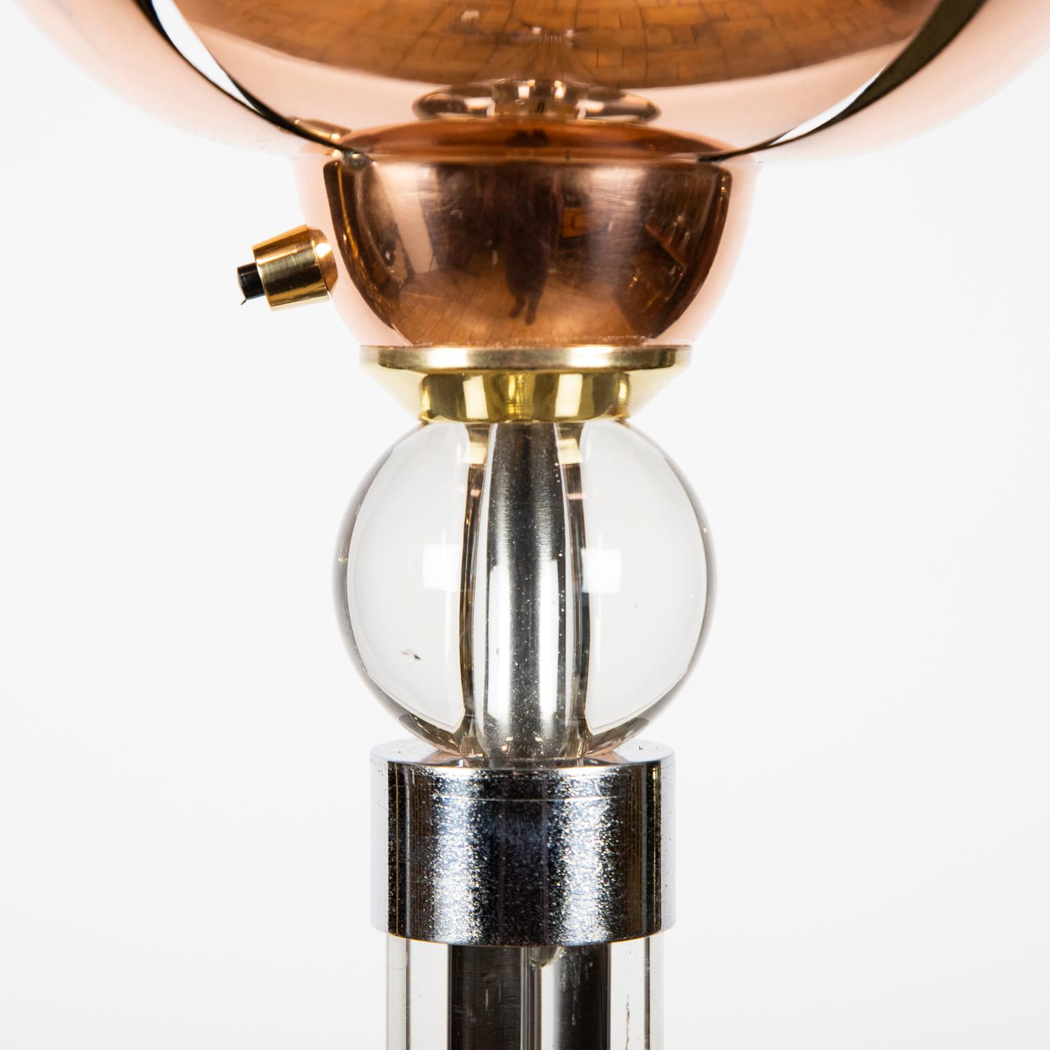 Glass & Copper Uplighter In Good Condition For Sale In London, GB