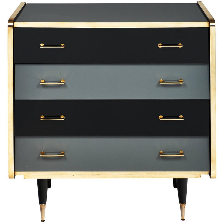 Glass Covered Italian Vintage Chest Of Drawers For Sale At 1stdibs
