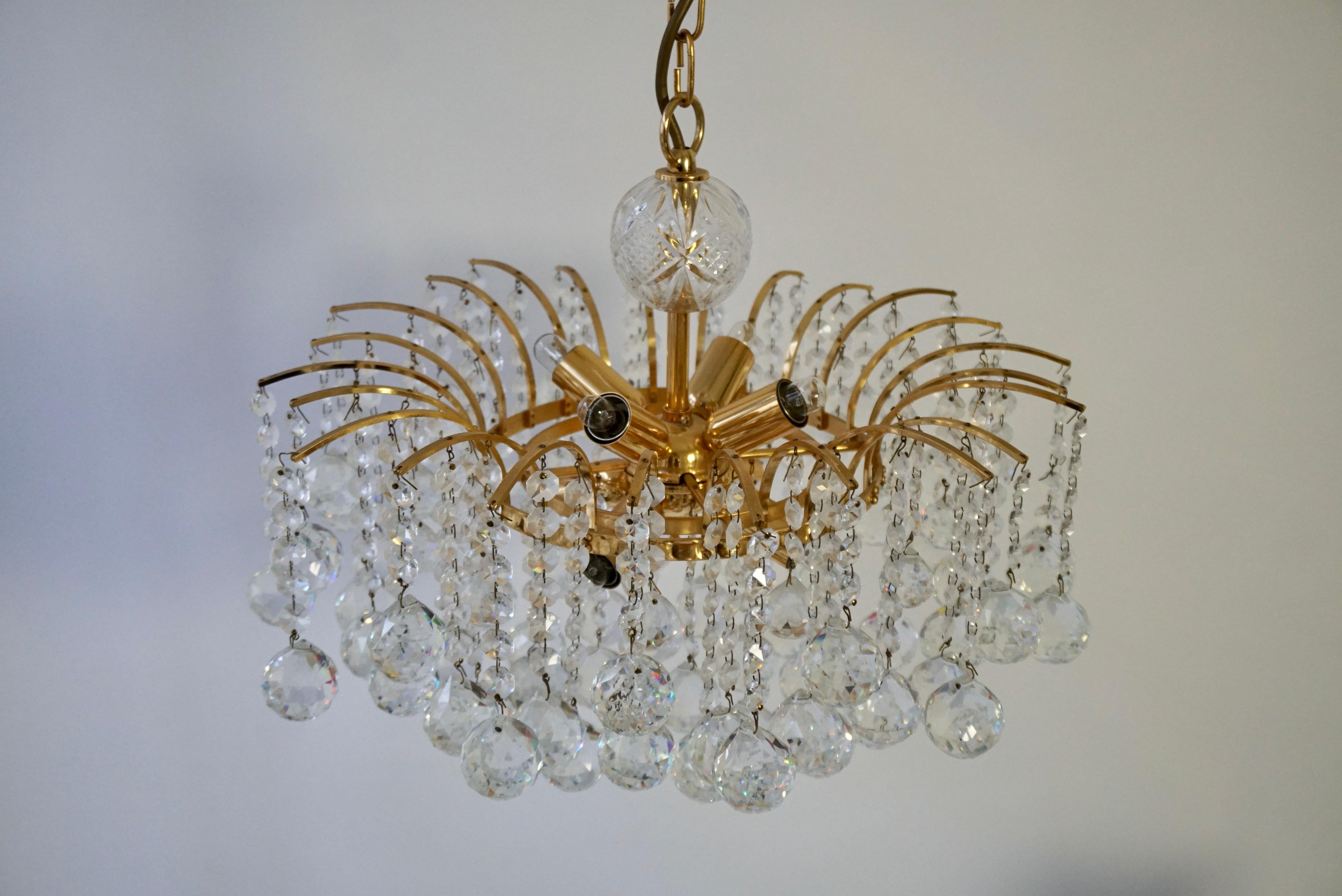 Glass Crystal Chandelier by Christoph Palme, Germany, 1970s For Sale 5