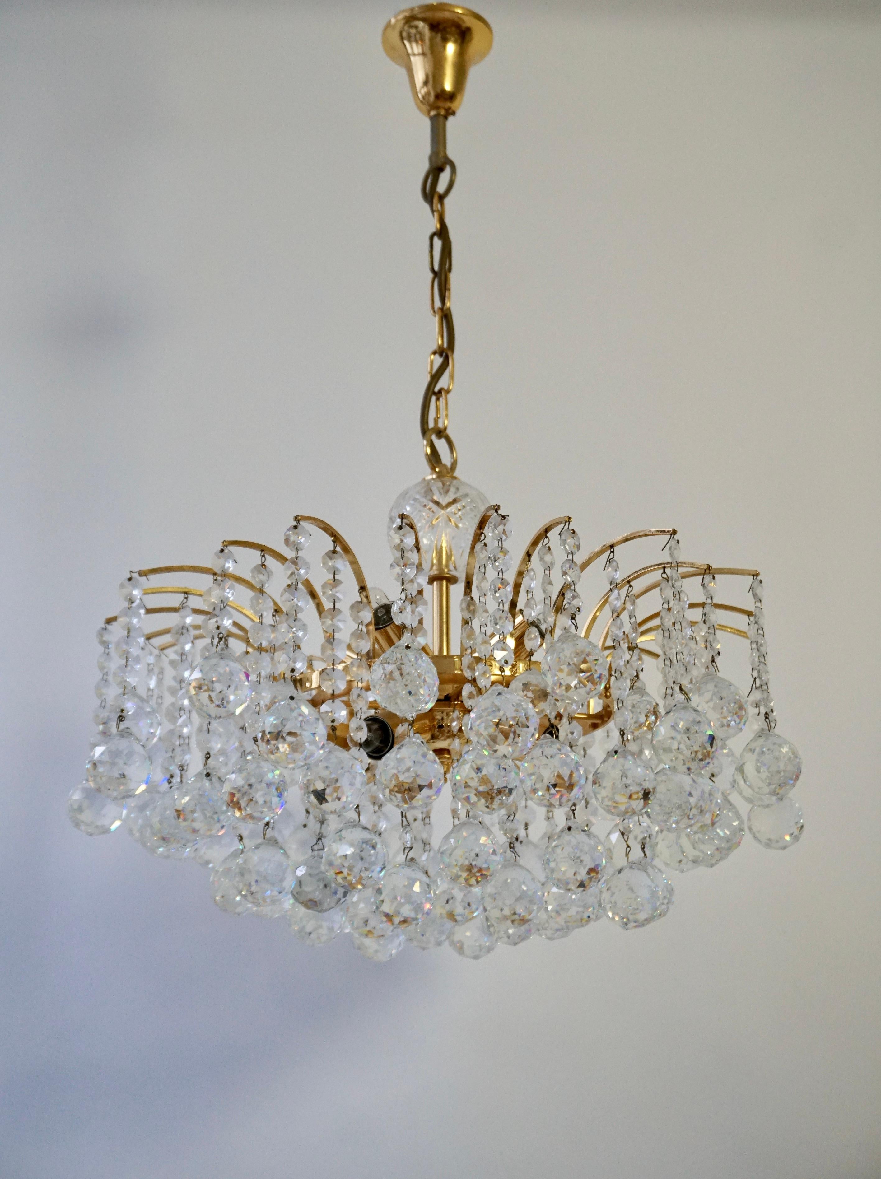 Glass Crystal Chandelier by Christoph Palme, Germany, 1970s For Sale 7
