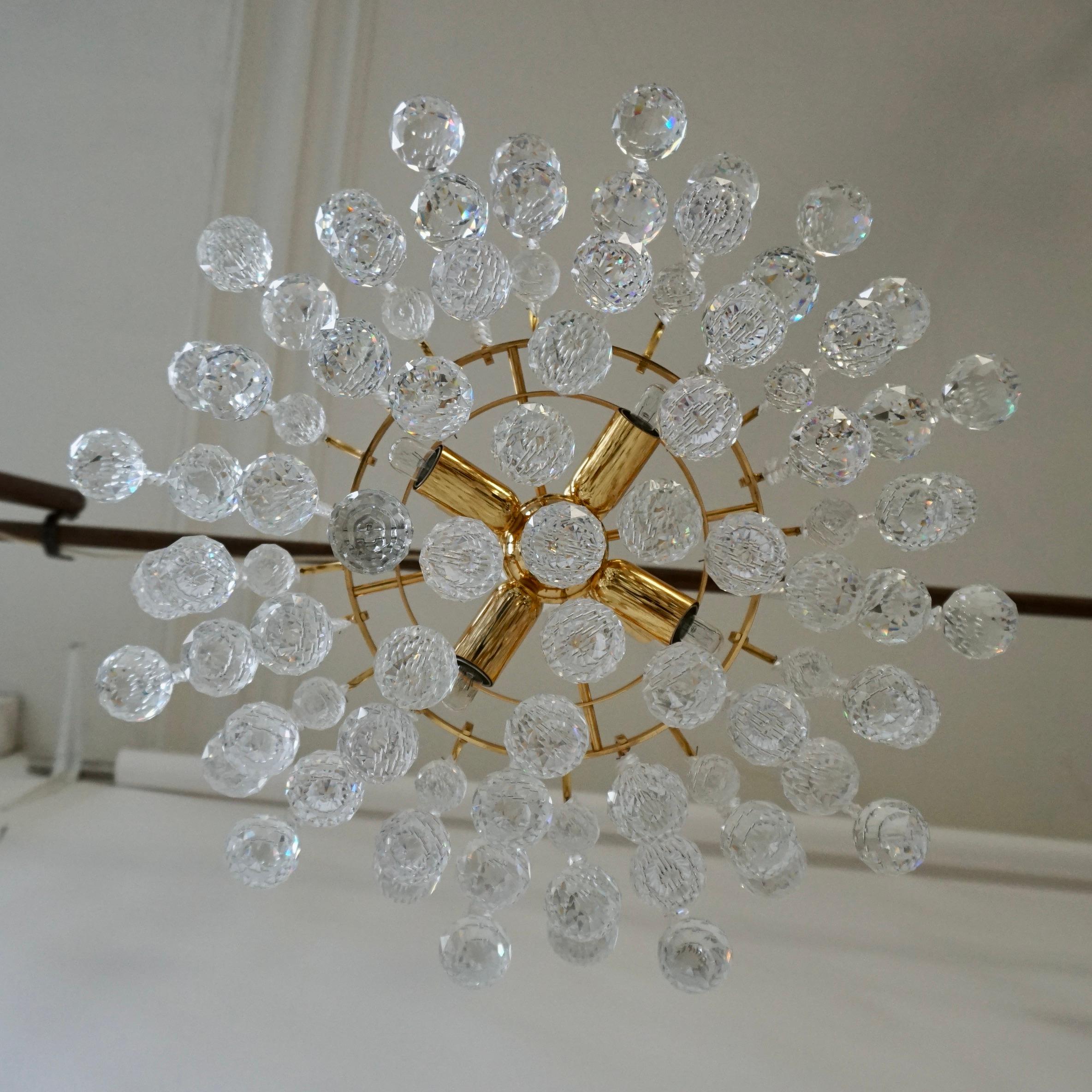 Glass Crystal Chandelier by Christoph Palme, Germany, 1970s In Good Condition For Sale In Antwerp, BE