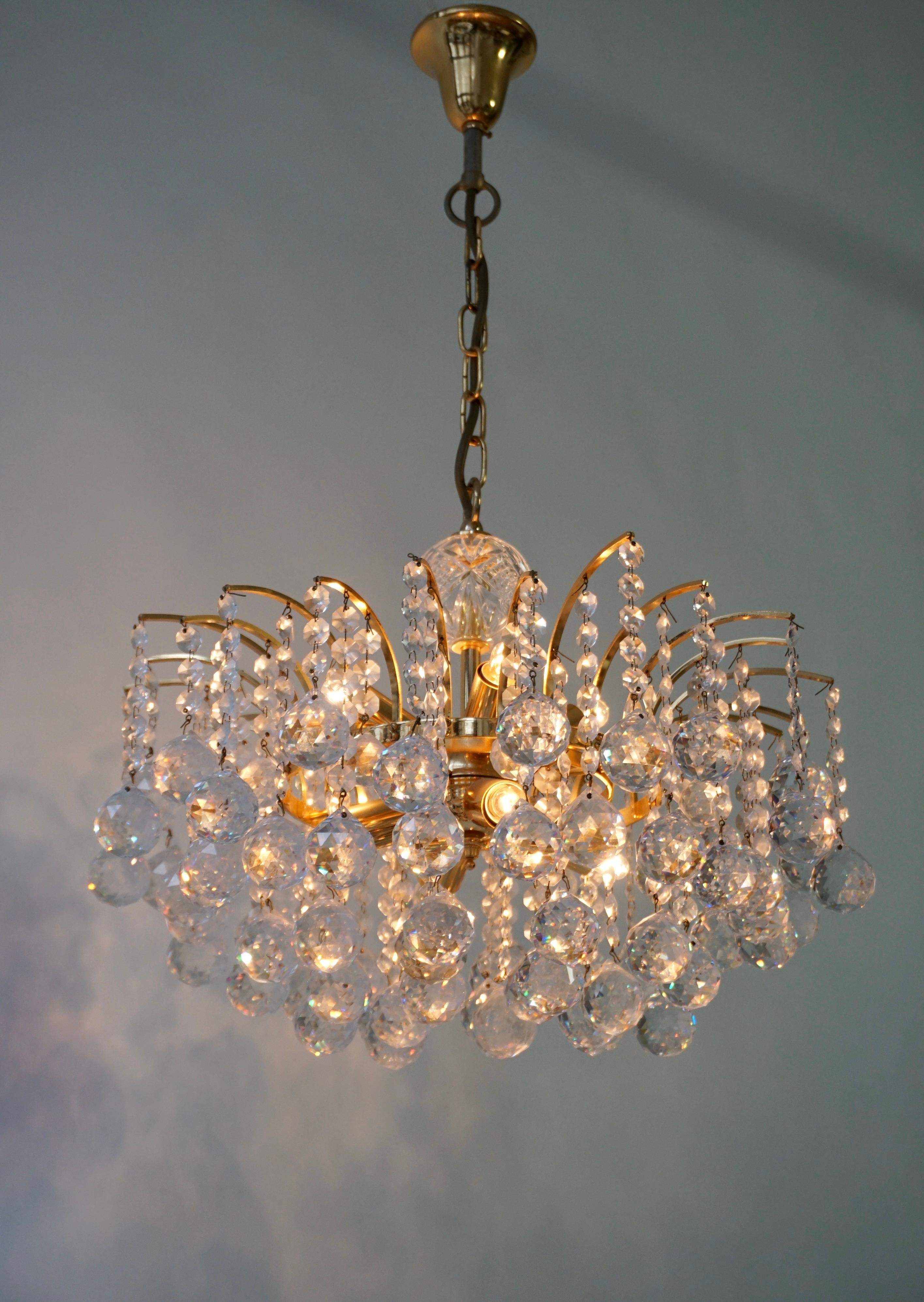 Glass Crystal Chandelier by Christoph Palme, Germany, 1970s For Sale 2