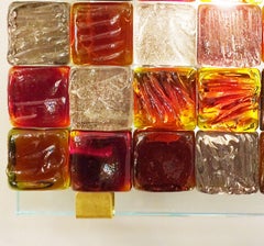 Glass Cube Wall Lamp, Belgian Creation by J. Nonnon