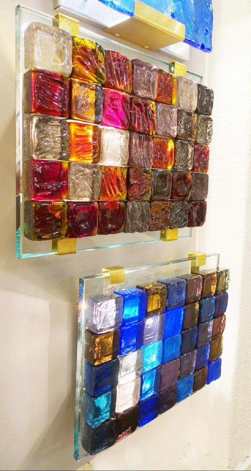 Glass Cube Wall Lamp, Belgian Creation by J. Nonnon For Sale 1