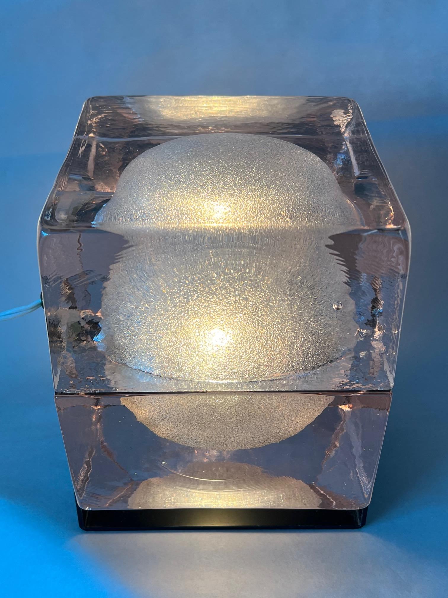 Cubosfera-Tischlampe aus Glas von Uno Westerberg für Pukeberg, Schweden, 1960er Jahre im Angebot 4