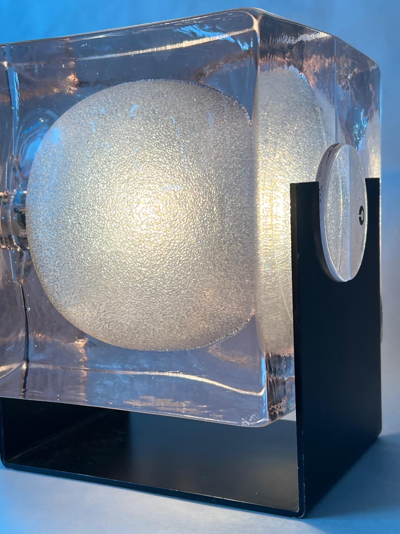Cubosfera-Tischlampe aus Glas von Uno Westerberg für Pukeberg, Schweden, 1960er Jahre im Angebot 5