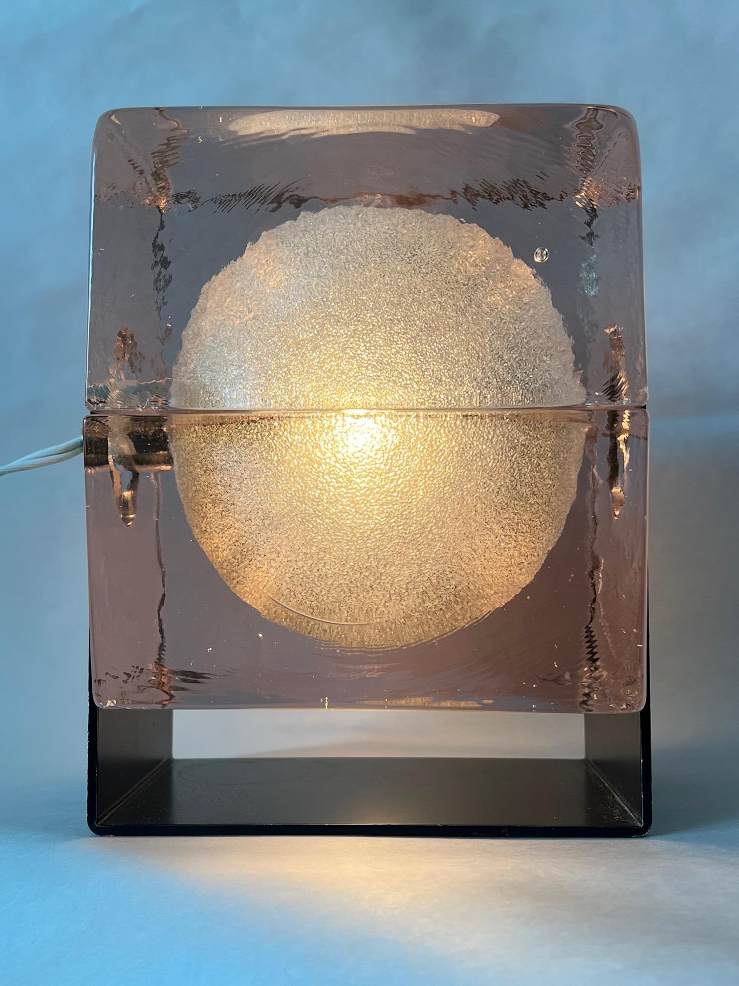 Glass Cubosfera Table Lamp by Uno Westerberg for Pukeberg, Sweden, 1960s In Good Condition For Sale In St.Petersburg, FL