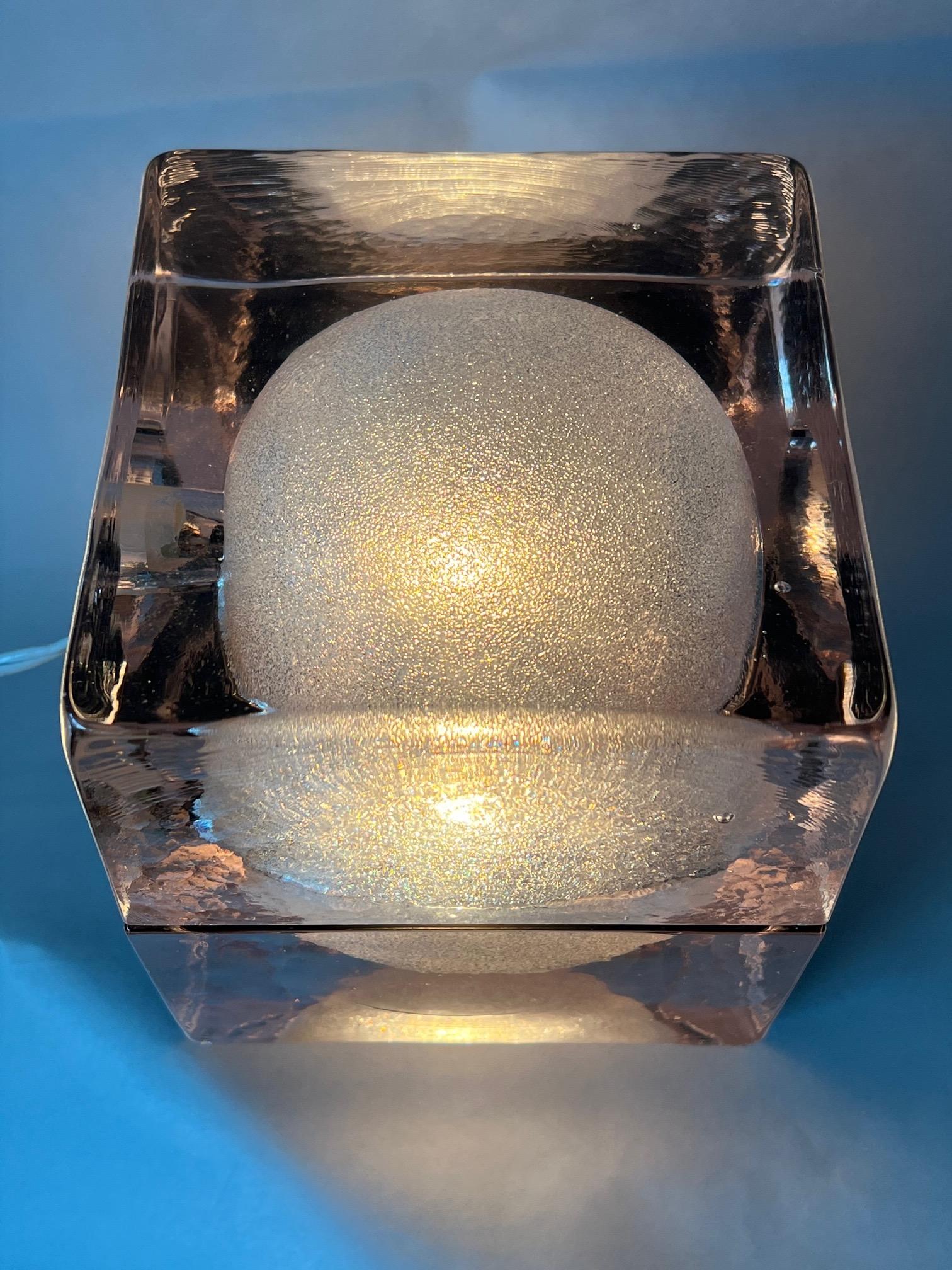 Cubosfera-Tischlampe aus Glas von Uno Westerberg für Pukeberg, Schweden, 1960er Jahre im Angebot 3