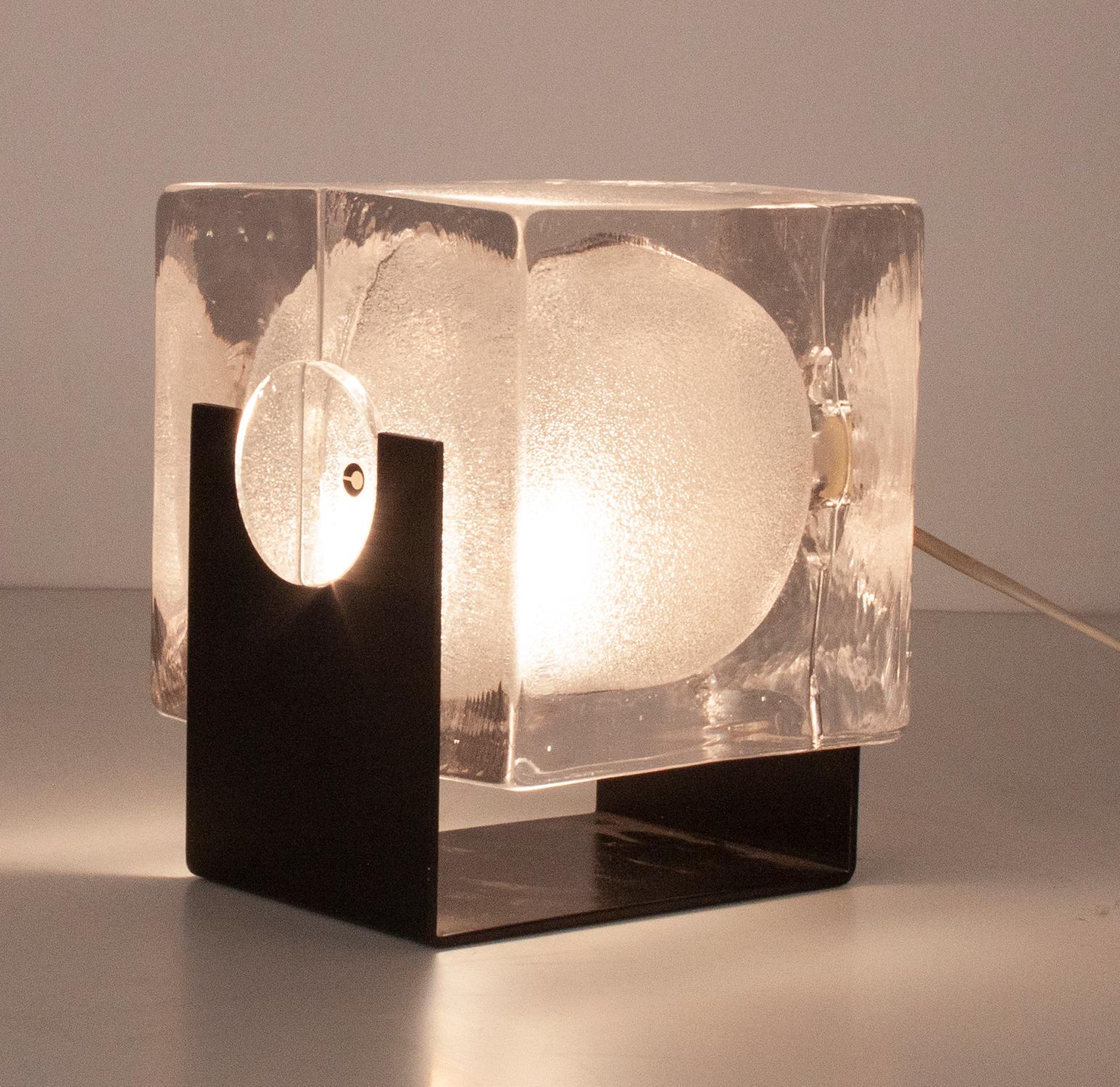 Glass Cubosfera Table Lamp by Uno Westerberg for Pukeberg, Sweden, 1960s 1