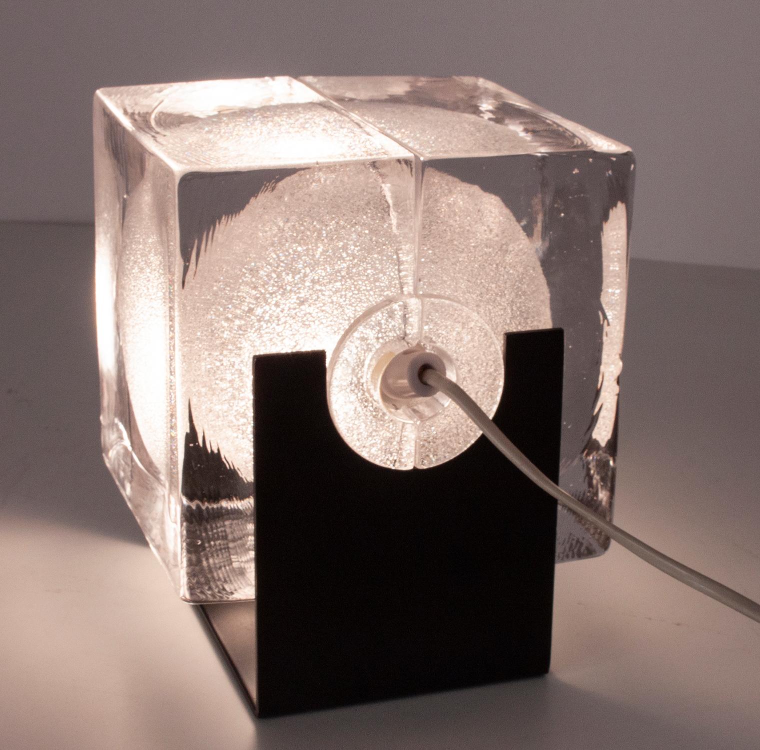 Glass Cubosfera Table Lamp by Uno Westerberg for Pukeberg, Sweden, 1960s 2