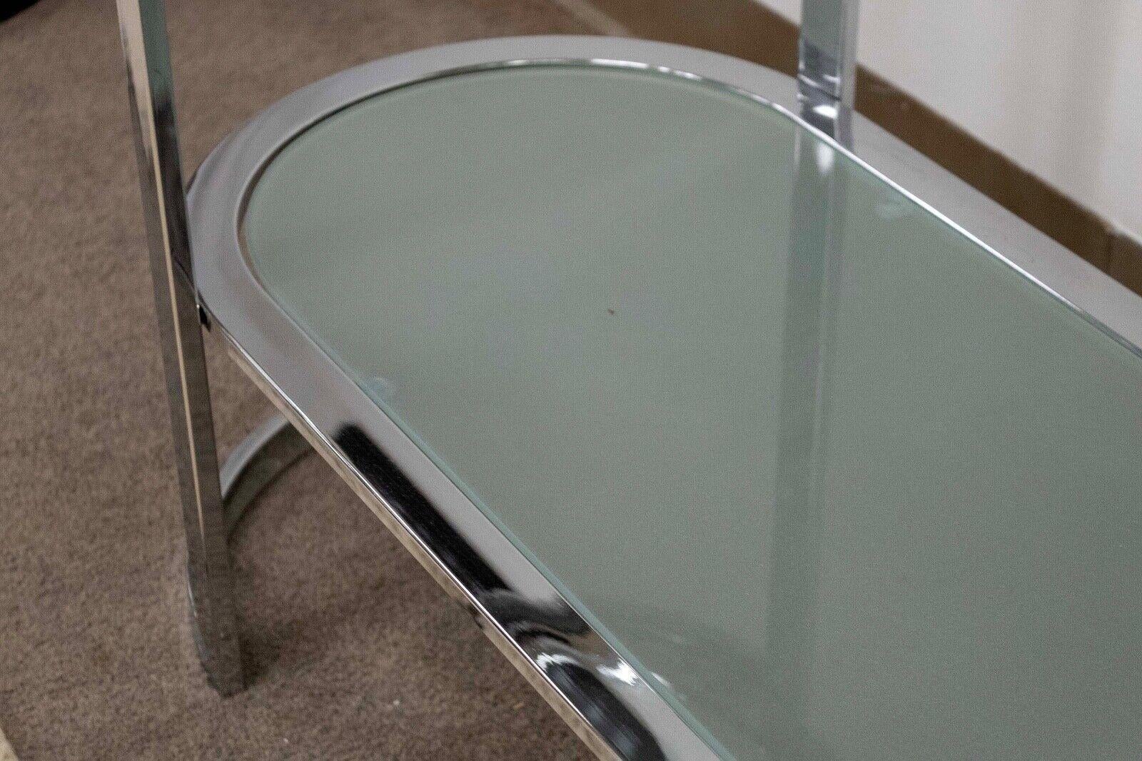 Table console en verre et chrome incurvé Contemporary Modernity en vente 3