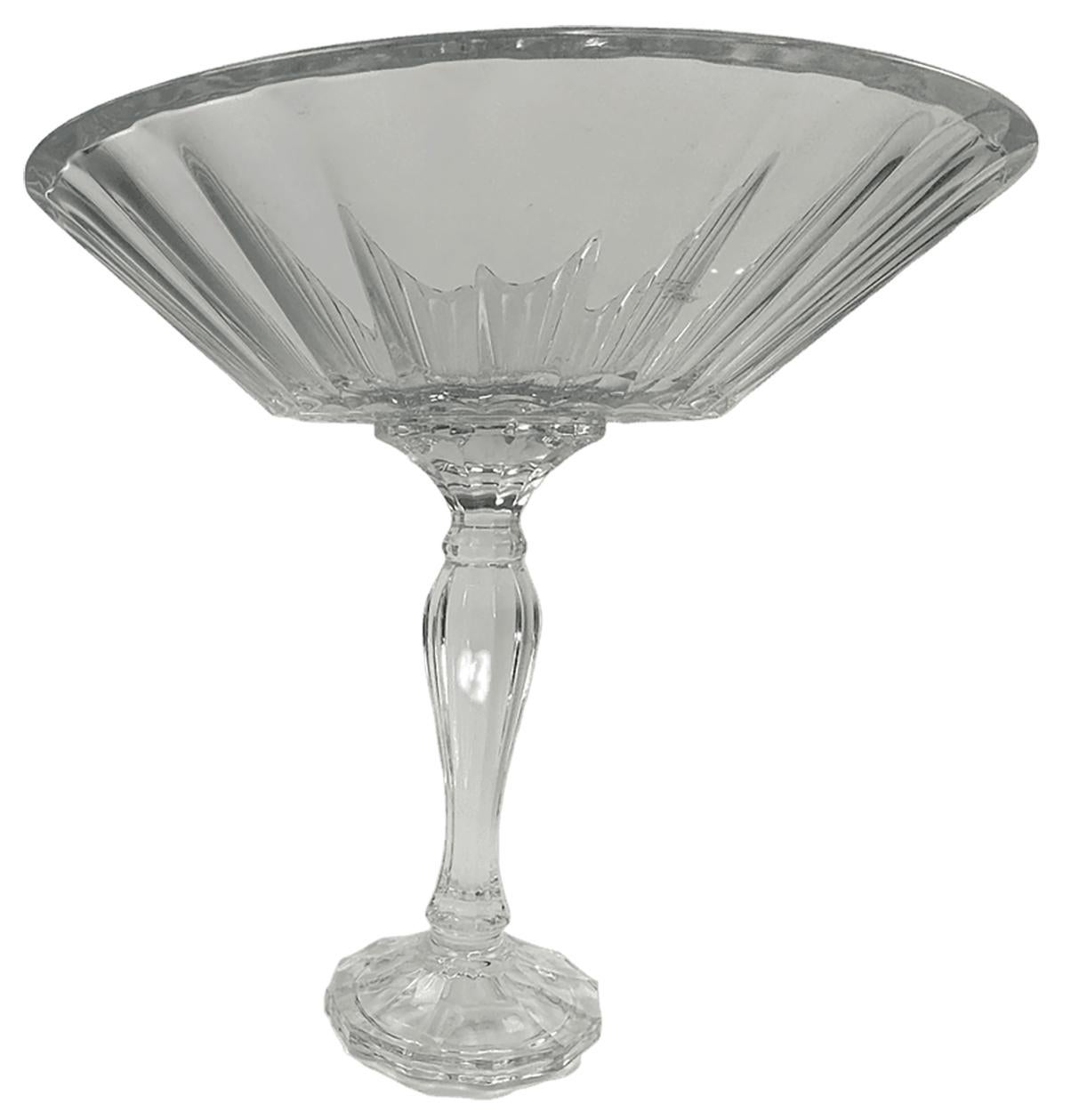 A handsome cut glass tazza or compote. Pieces such as these have been traditionally used for serving food and drink as well as for display. These items were common in the Georgian era. A tazza would have been made or be used in the homes of