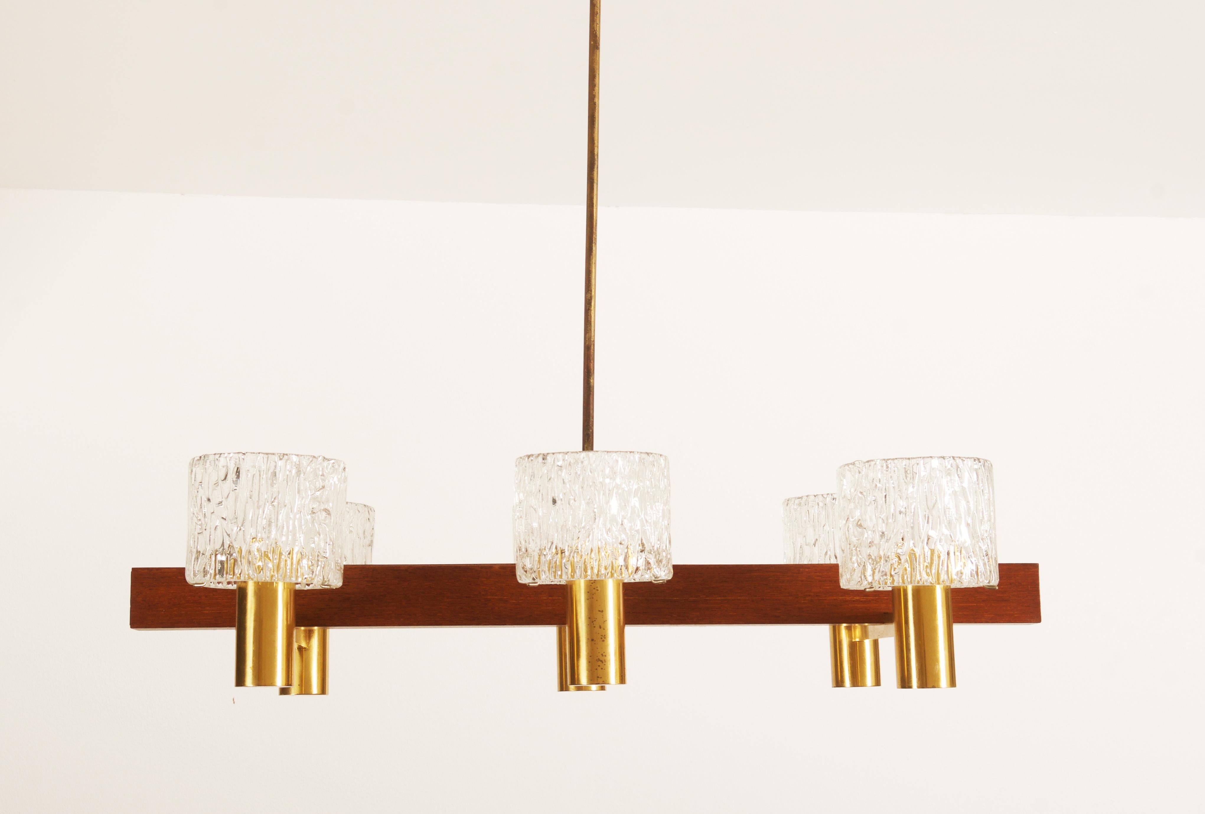 Glass Cylinders Chandelier by Carl Fagerlund for Orrefors For Sale 1