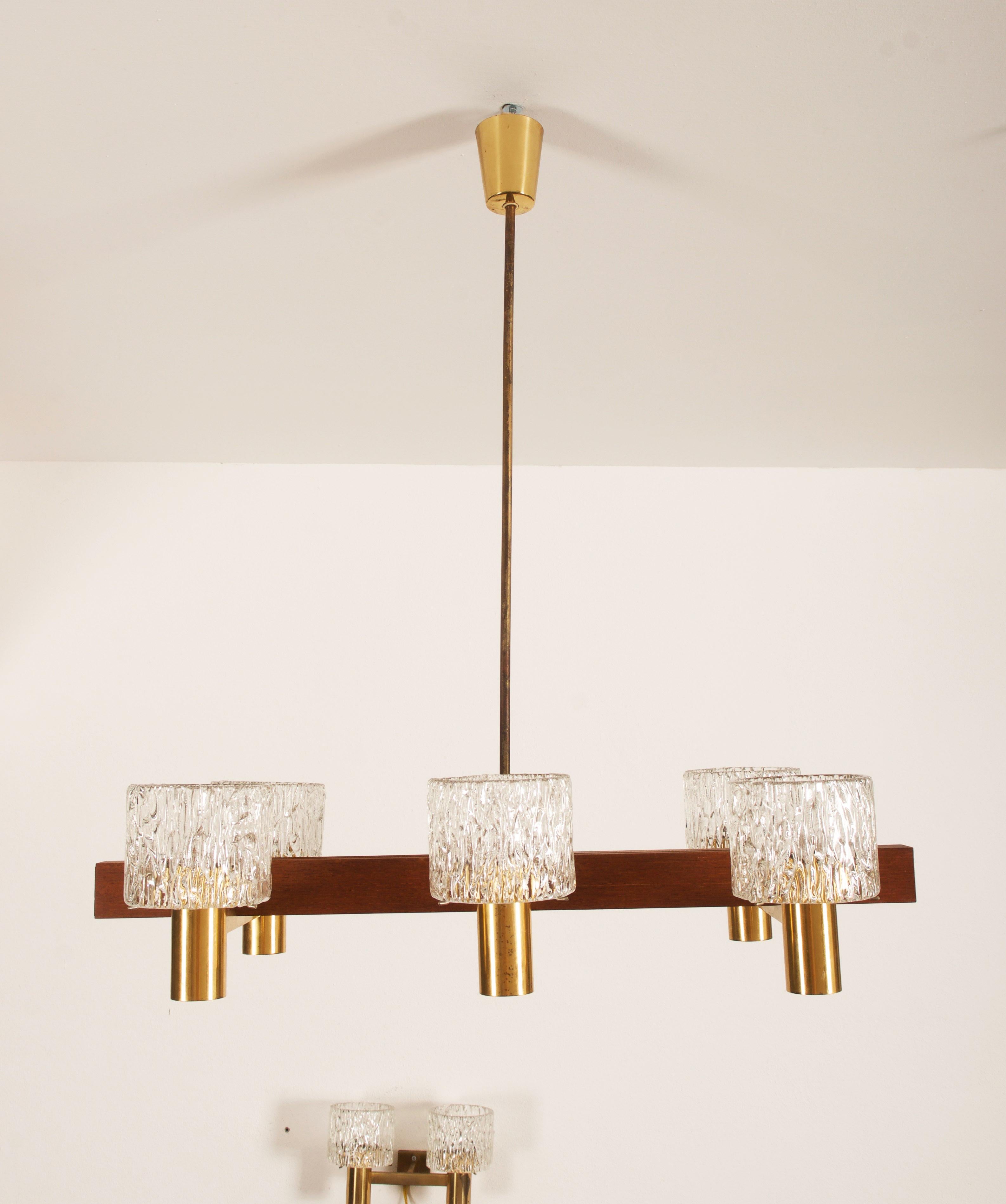 Glass Cylinders Chandelier by Carl Fagerlund for Orrefors For Sale 2