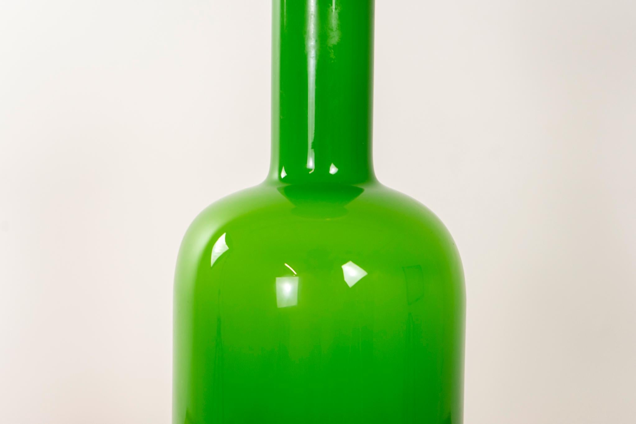 Mid-20th Century Glass Danish Gluvas Vase by Holmegaard For Sale