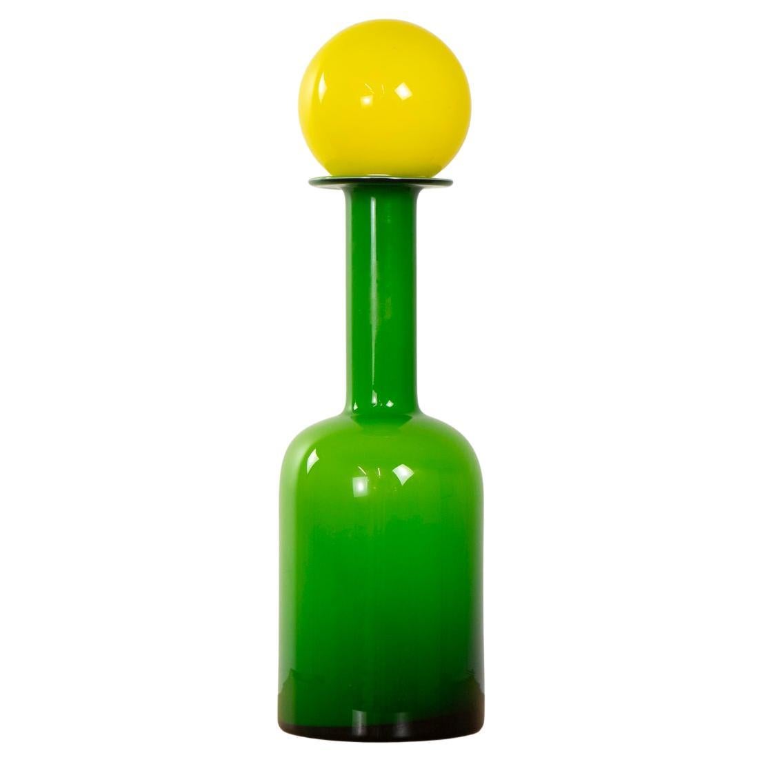 Jarrón de cristal danés Gluvas de Holmegaard