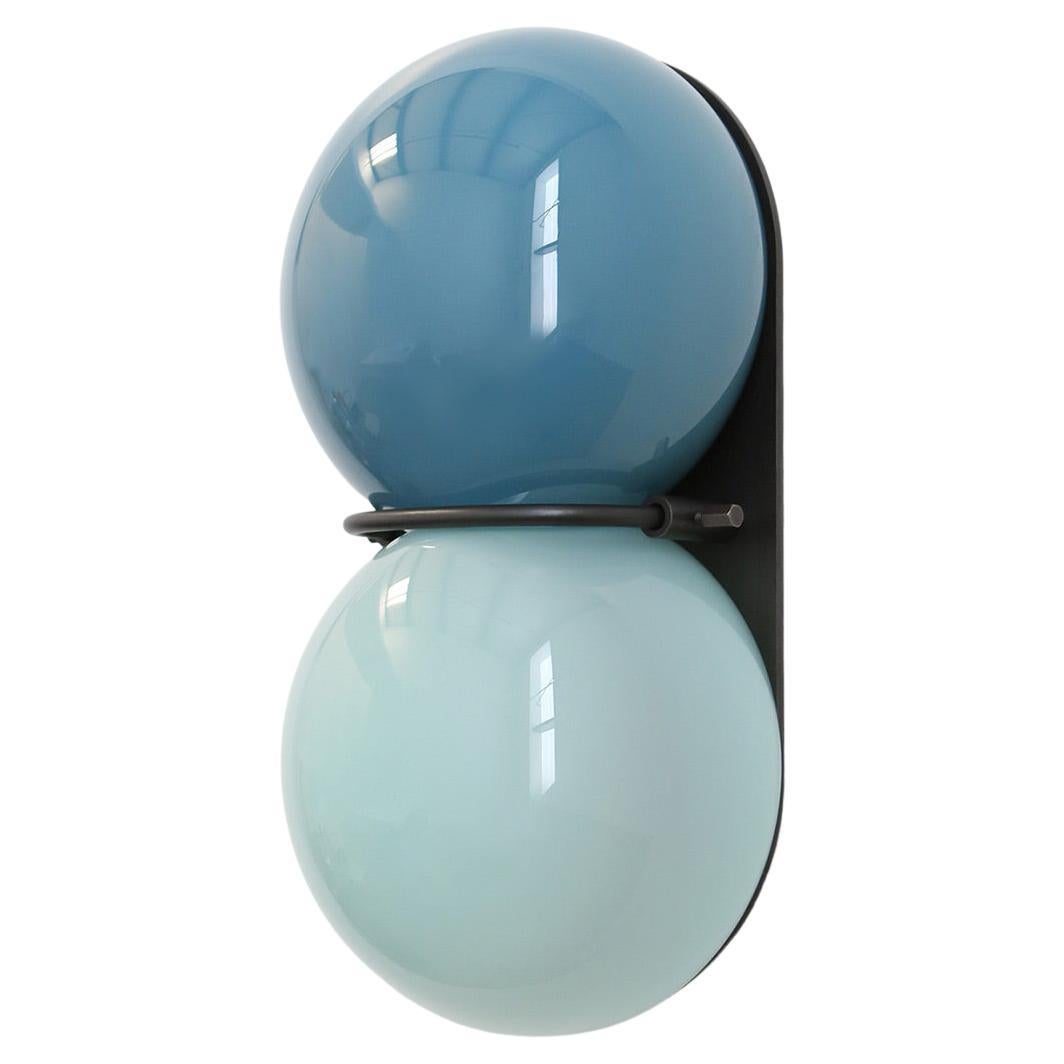 Glass Dark Oxidized Twin 1.0 Light Sconce For Sale