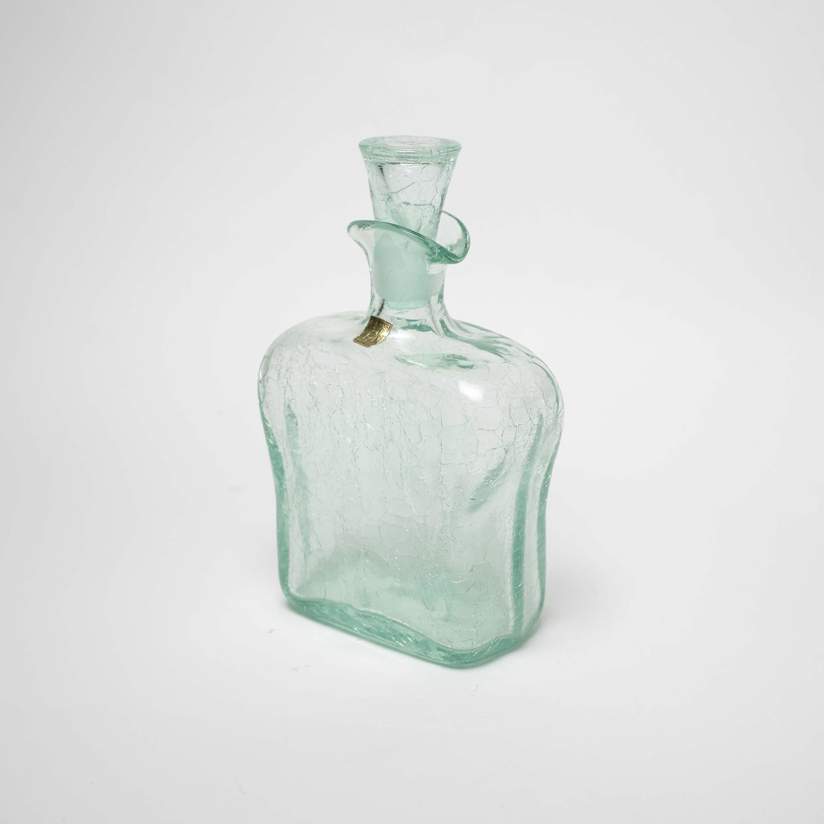 Glaskaraffe von Ture Berglund für Stockholm Skansens Glasbruk, Schweden, um 1940 im Angebot 6