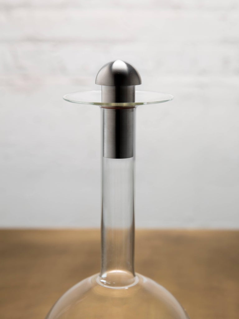 Modern Glass Decanter, Completely Handcrafted in Chicago For Sale