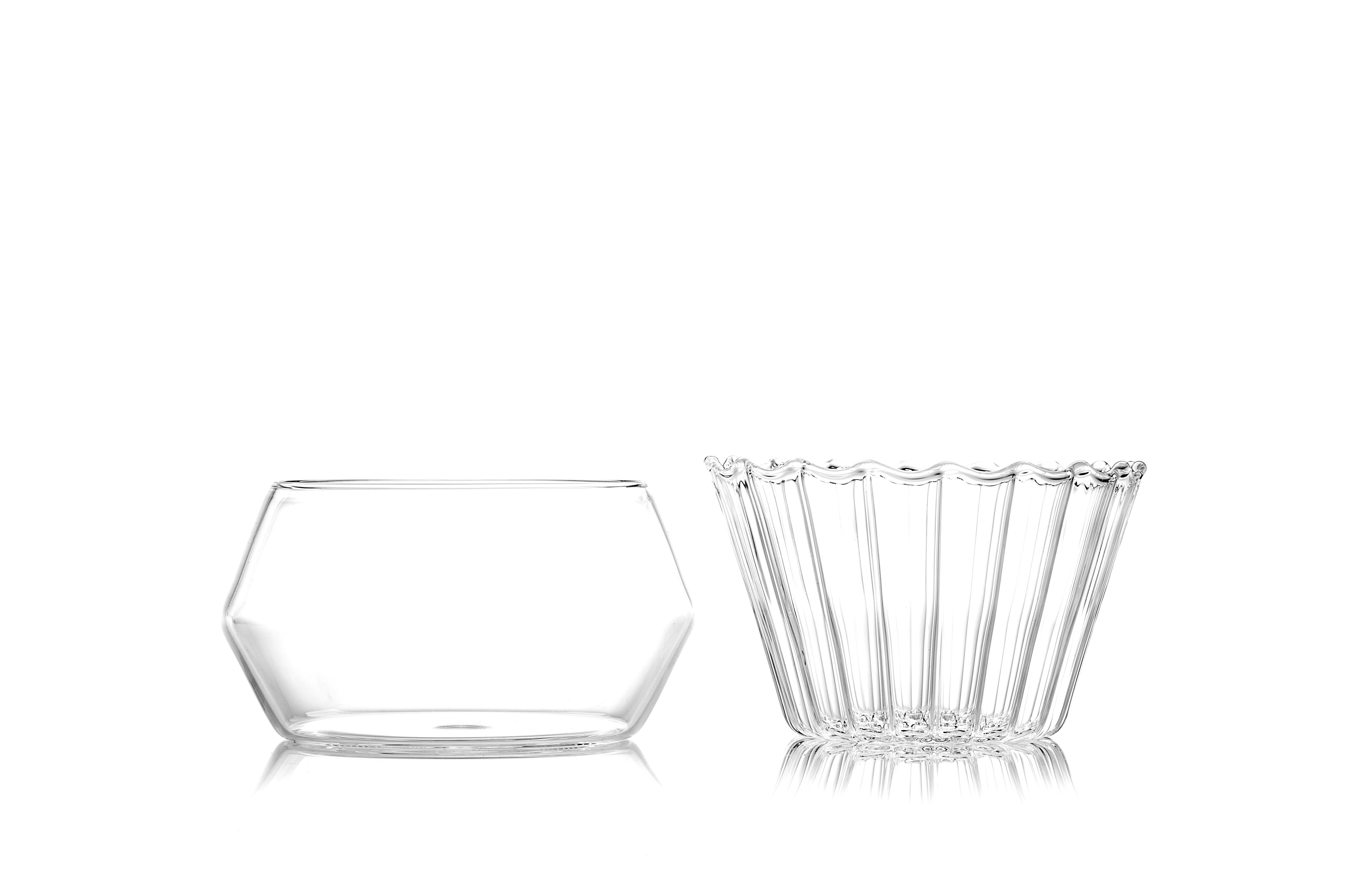 EU Clients Glass Contemporary 2-Part Flower Czech Vase Handcrafted in Stock In New Condition In Milan, IT