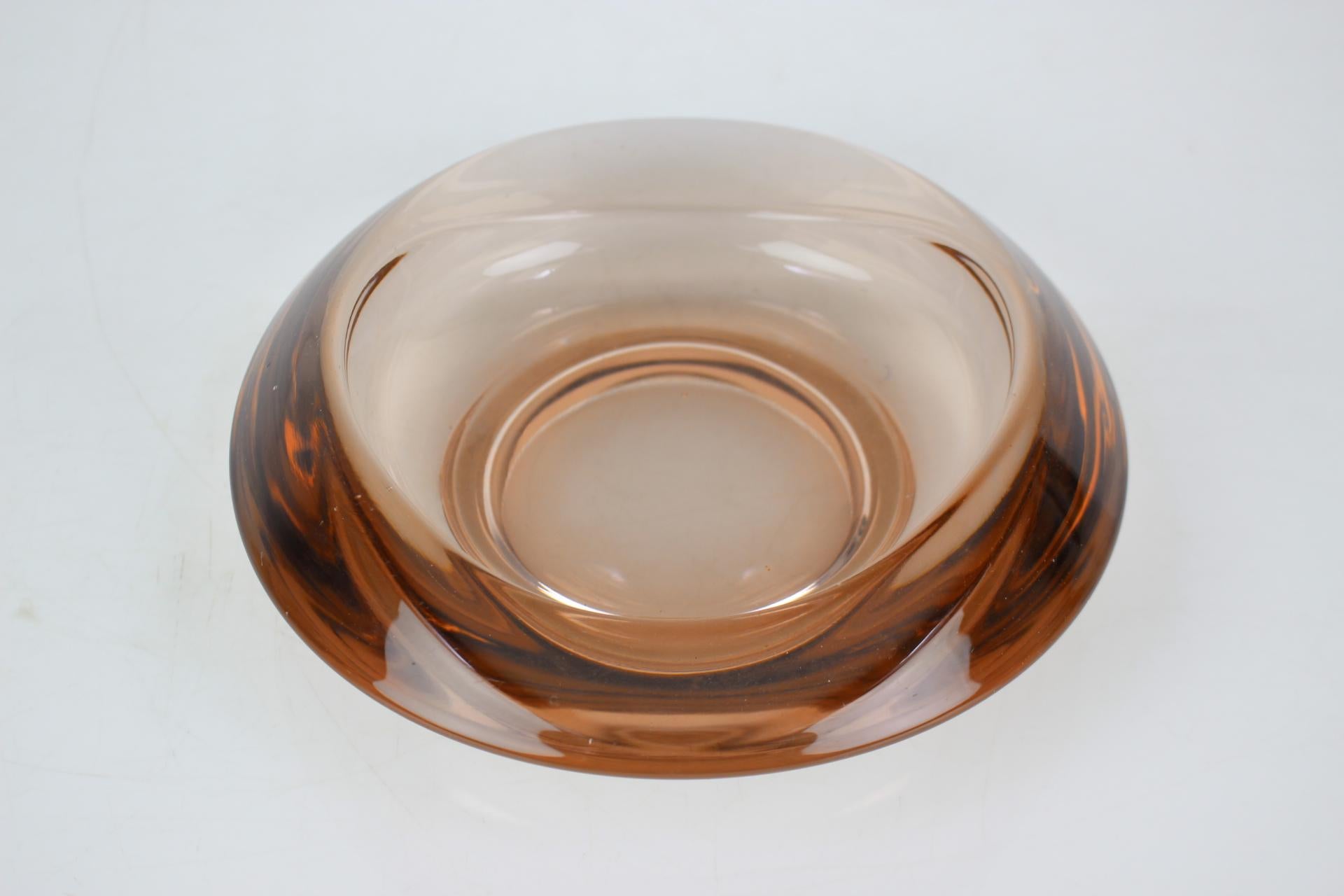 Mid-Century Modern Glass Design Ashtray by Zelezny Brod Glassworks, 1960s For Sale