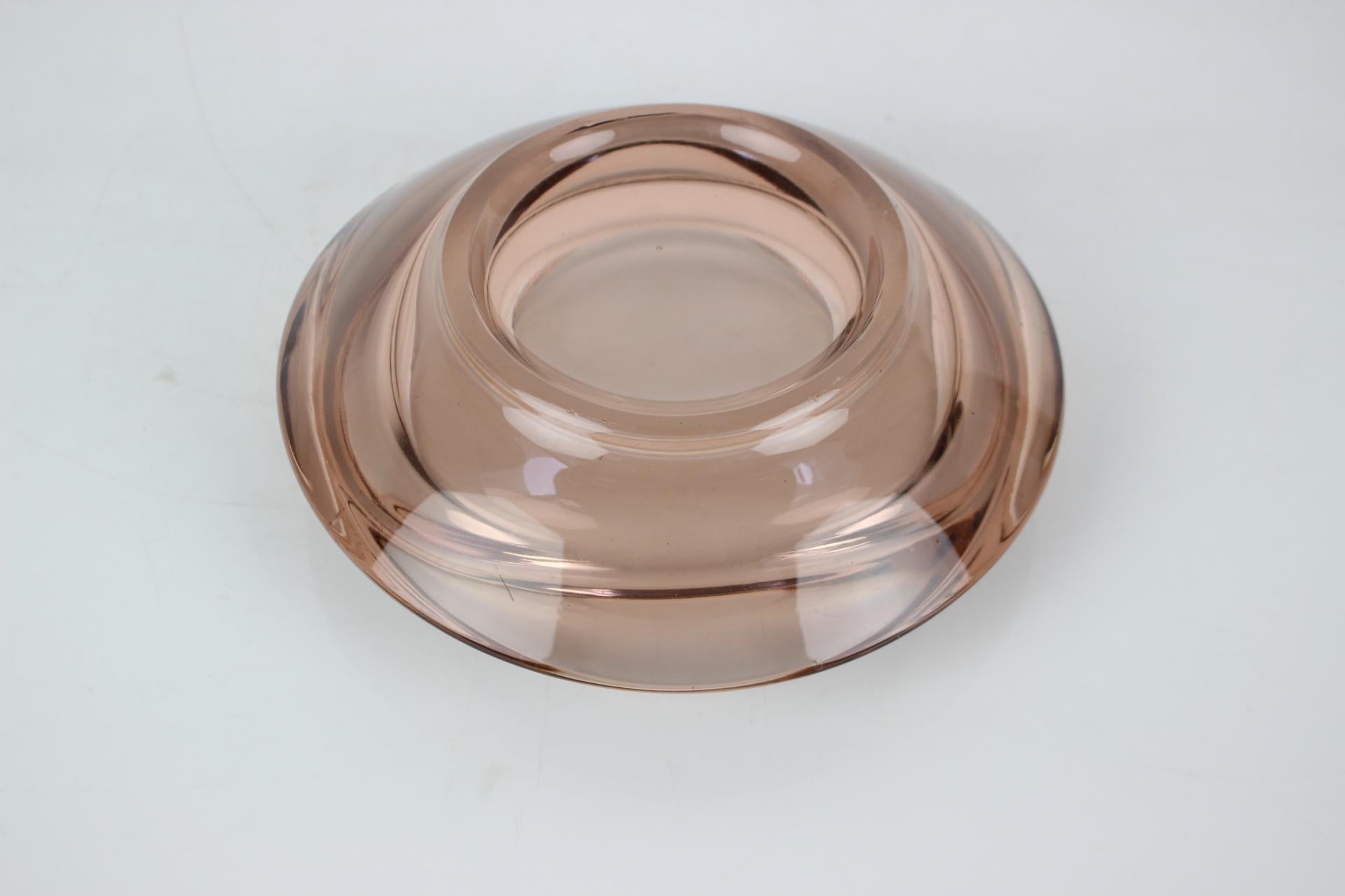 Mid-20th Century Glass Design Ashtray by Zelezny Brod Glassworks, 1960s For Sale