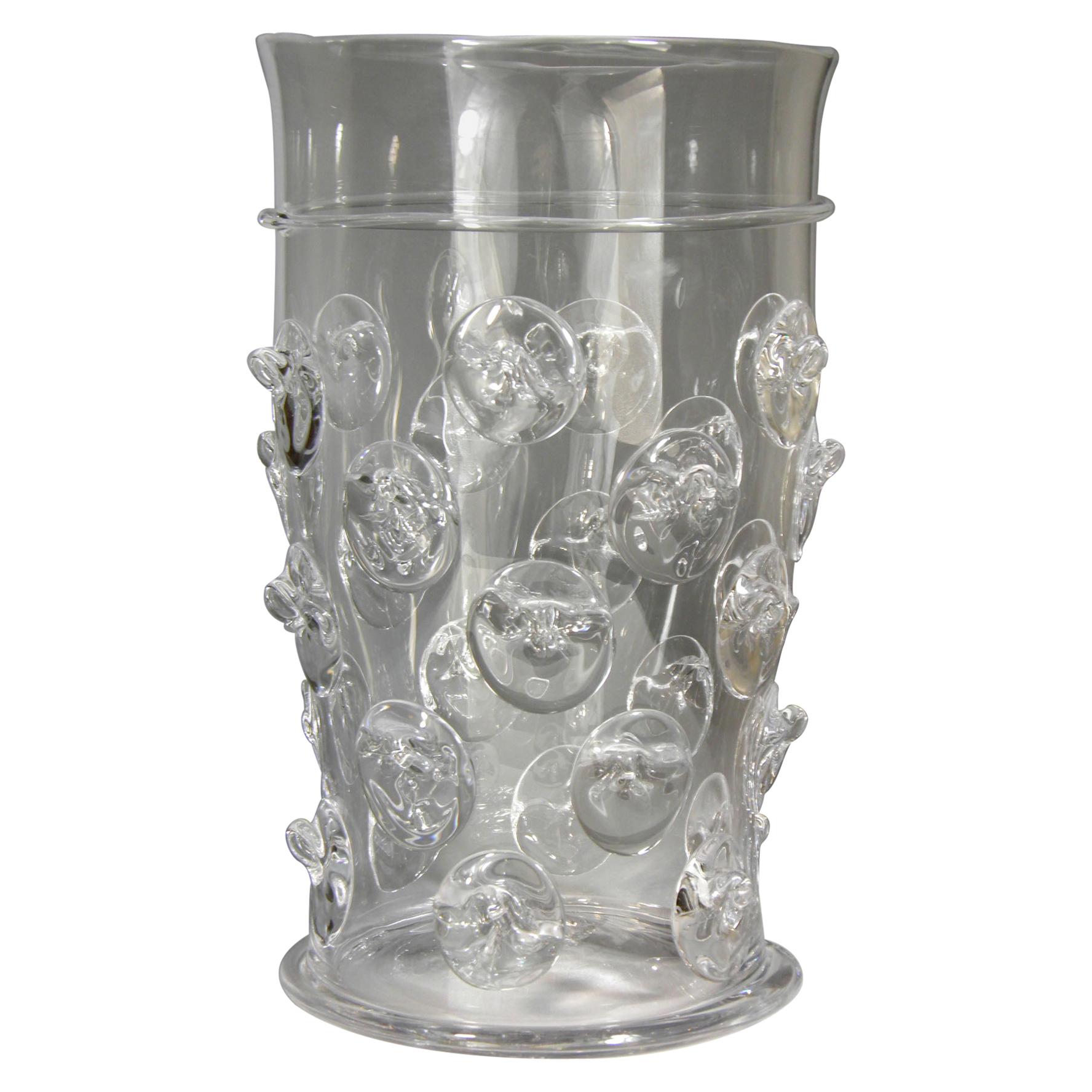 Glass Design Vase, Ice Container, Bohemian Glass 'video'