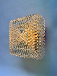 Lampada da parete o da soffitto con design in vetro, montaggio ad incasso, anni '70 / fino a 5 pezzi
