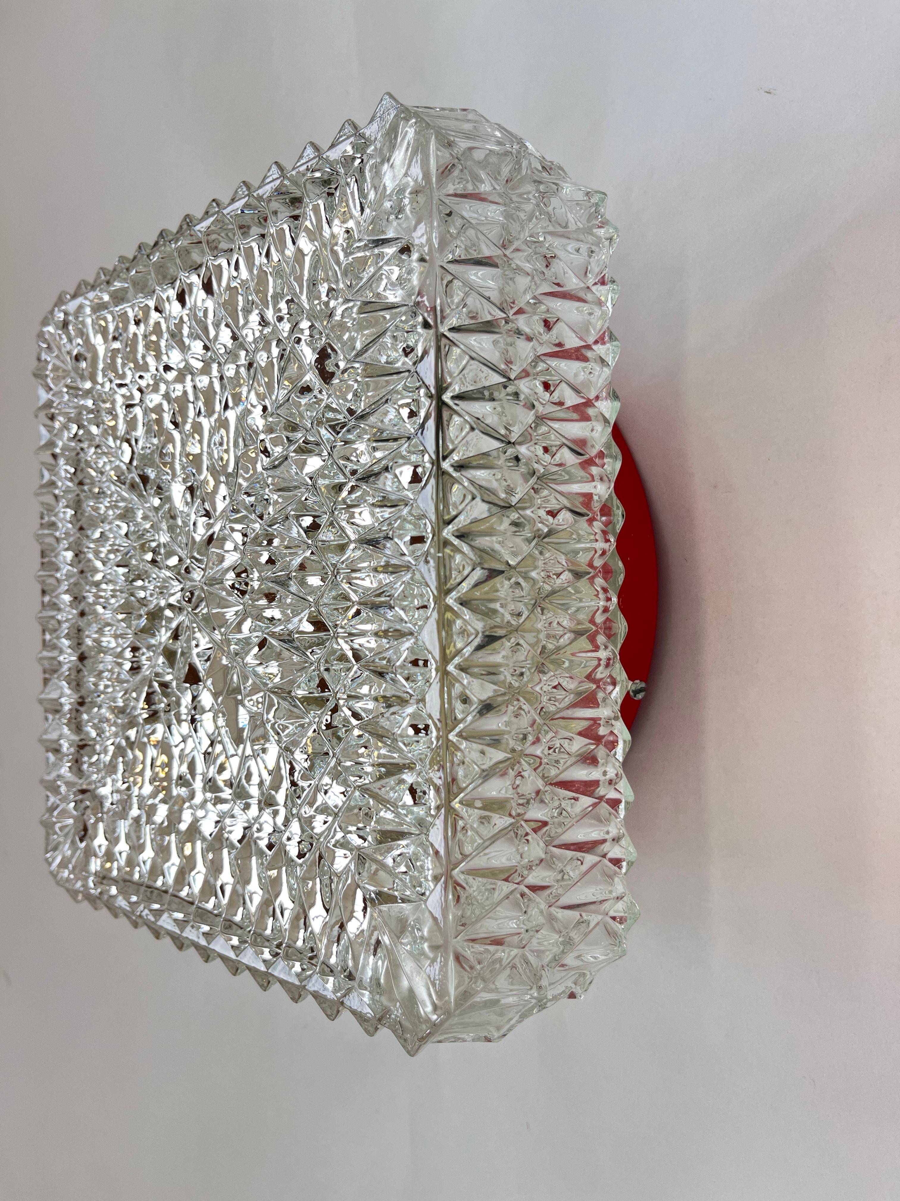 Glass Design Wall or ceiling Lamp, Flush Mount, 1970s / up to 5 pieces In Good Condition For Sale In Praha, CZ