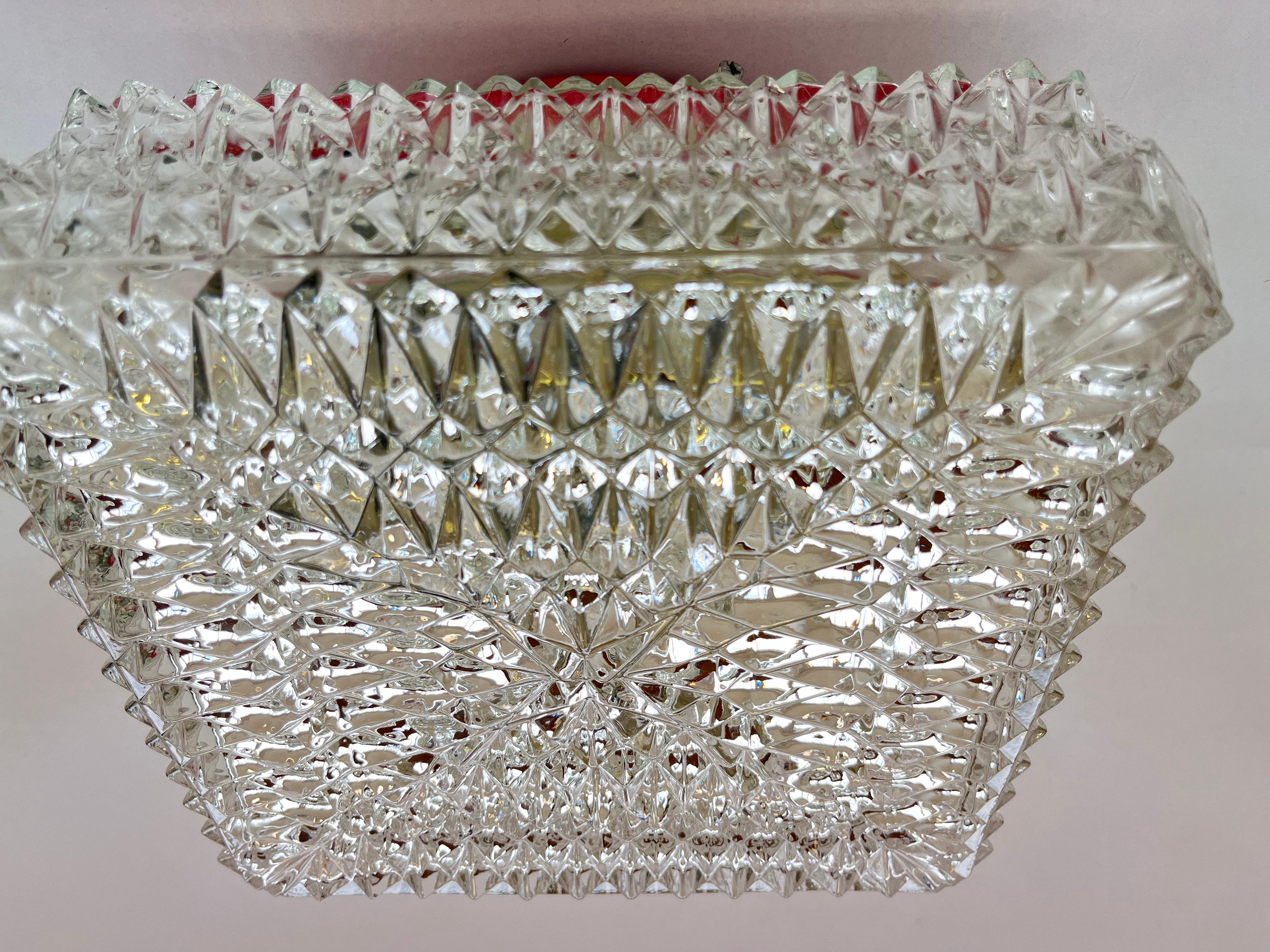 Late 20th Century Glass Design Wall or ceiling Lamp, Flush Mount, 1970s / up to 5 pieces For Sale