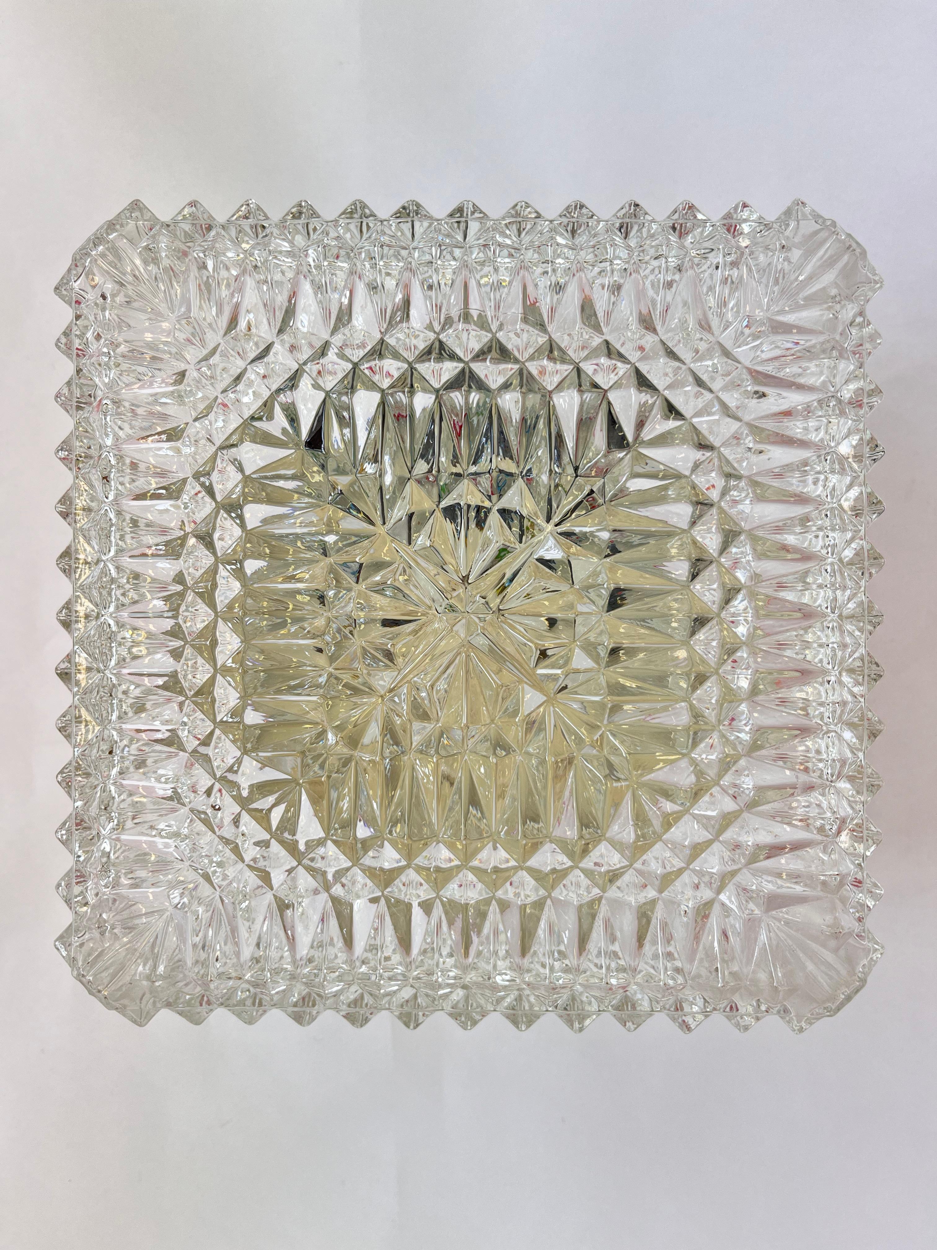 Glass Design Wall or ceiling Lamp, Flush Mount, 1970s / up to 5 pieces For Sale 1