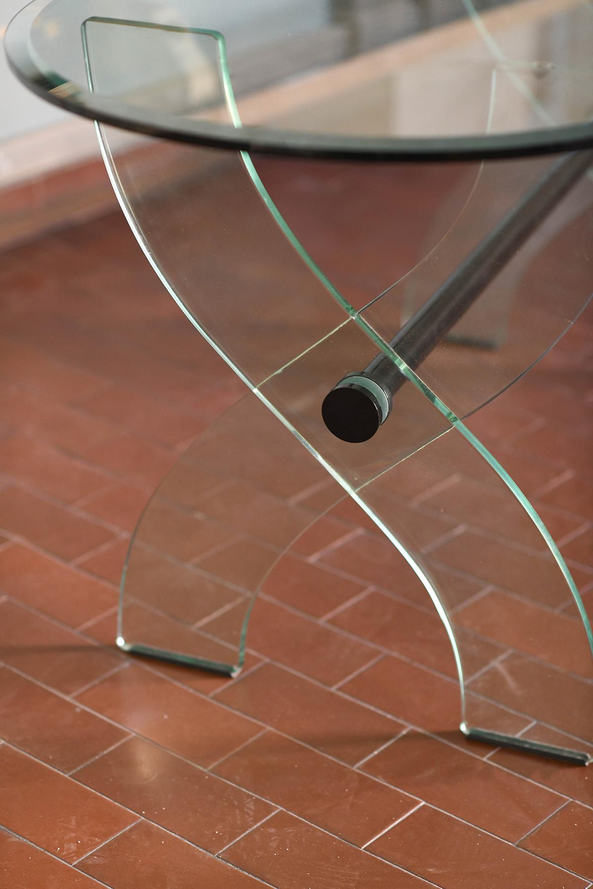 Glass desk, Italy 1980 For Sale 1