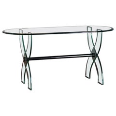 Glass desk, Italy 1980