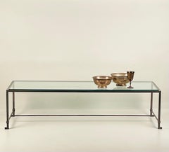 Narrow Glass 'Diagramme' Coffee Table by Design Frères