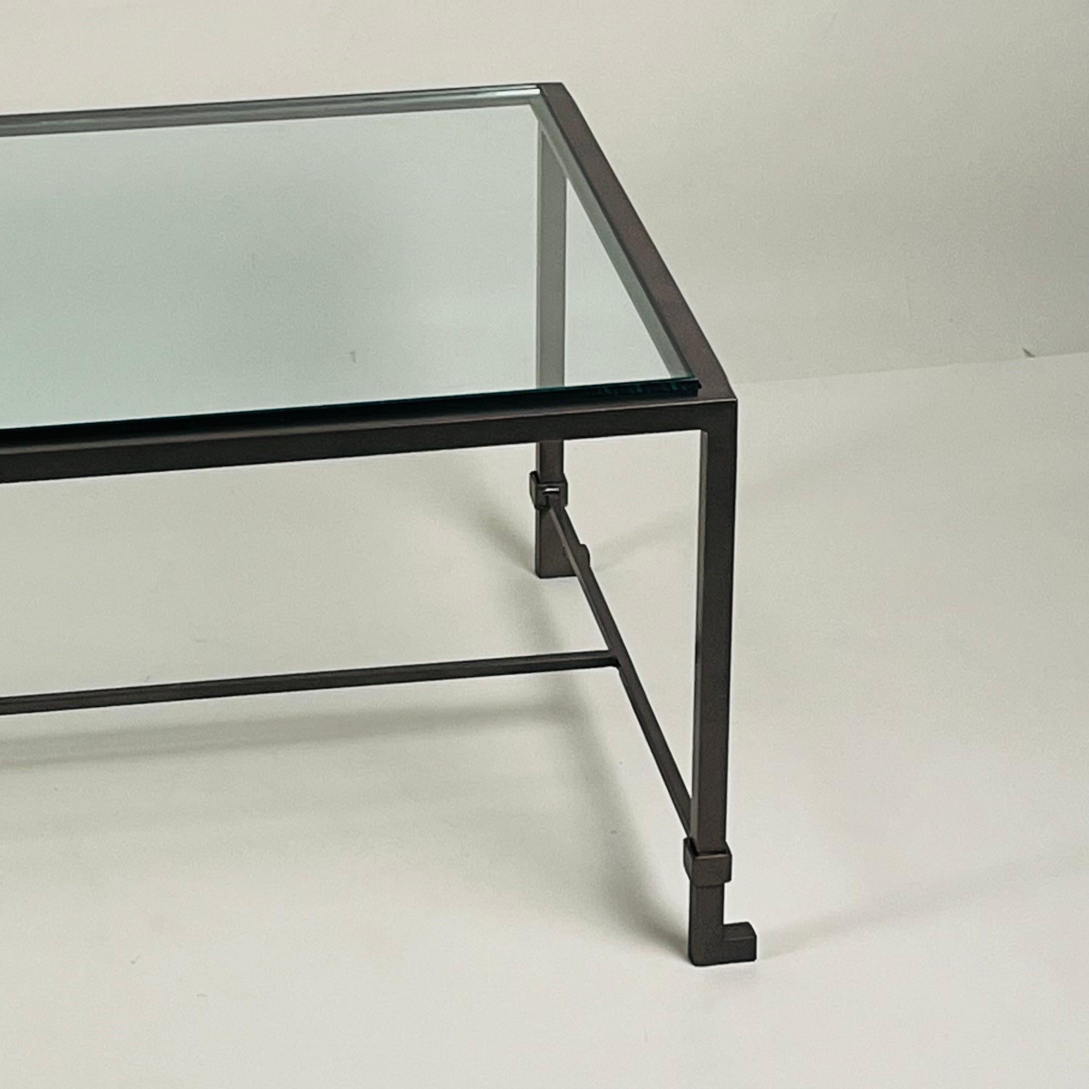 Américain Table basse étroite en verre 'Diagramme' par Design Frères en vente