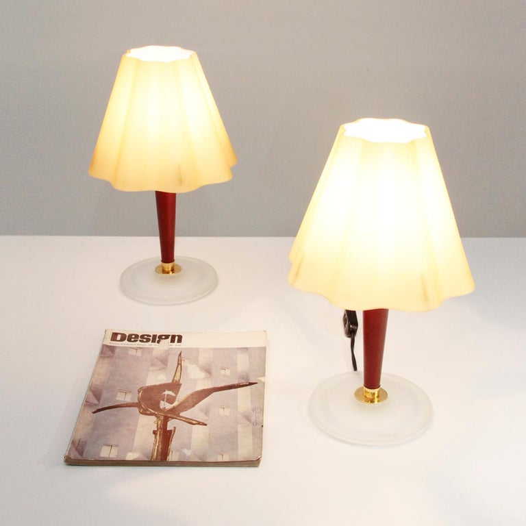 Glass Diffuser Table Lamp by Fabbian, 1990s, Set of 2 For Sale at 1stDibs