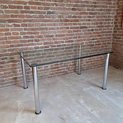 Glass Dining Table by Marco Zanuso for Zanotta, Italy, 1960