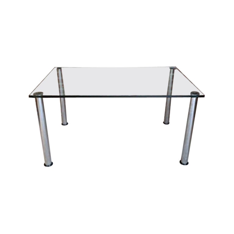 Glass Dining Table by Marco Zanuso for Zanotta, Italy, 1960