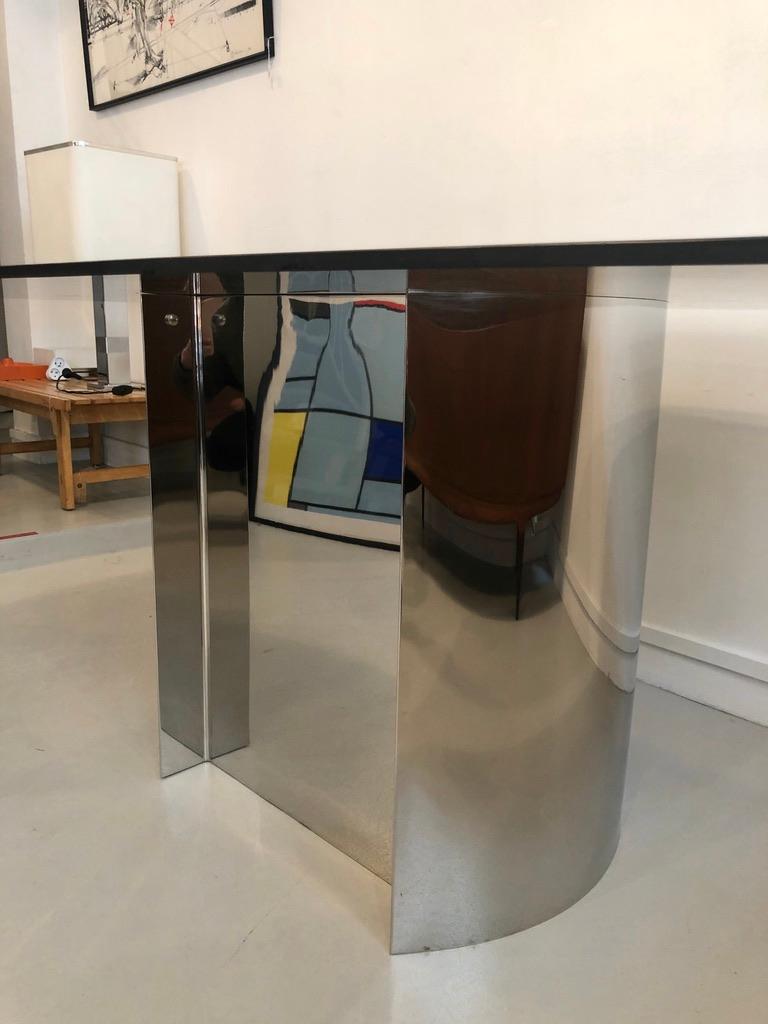 Modern Glass Dining Table, Galerie Saint-Gilles 1974 For Sale