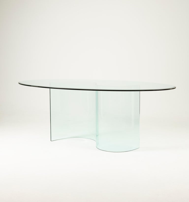 Glass Dining Table For Sale at 1stDibs