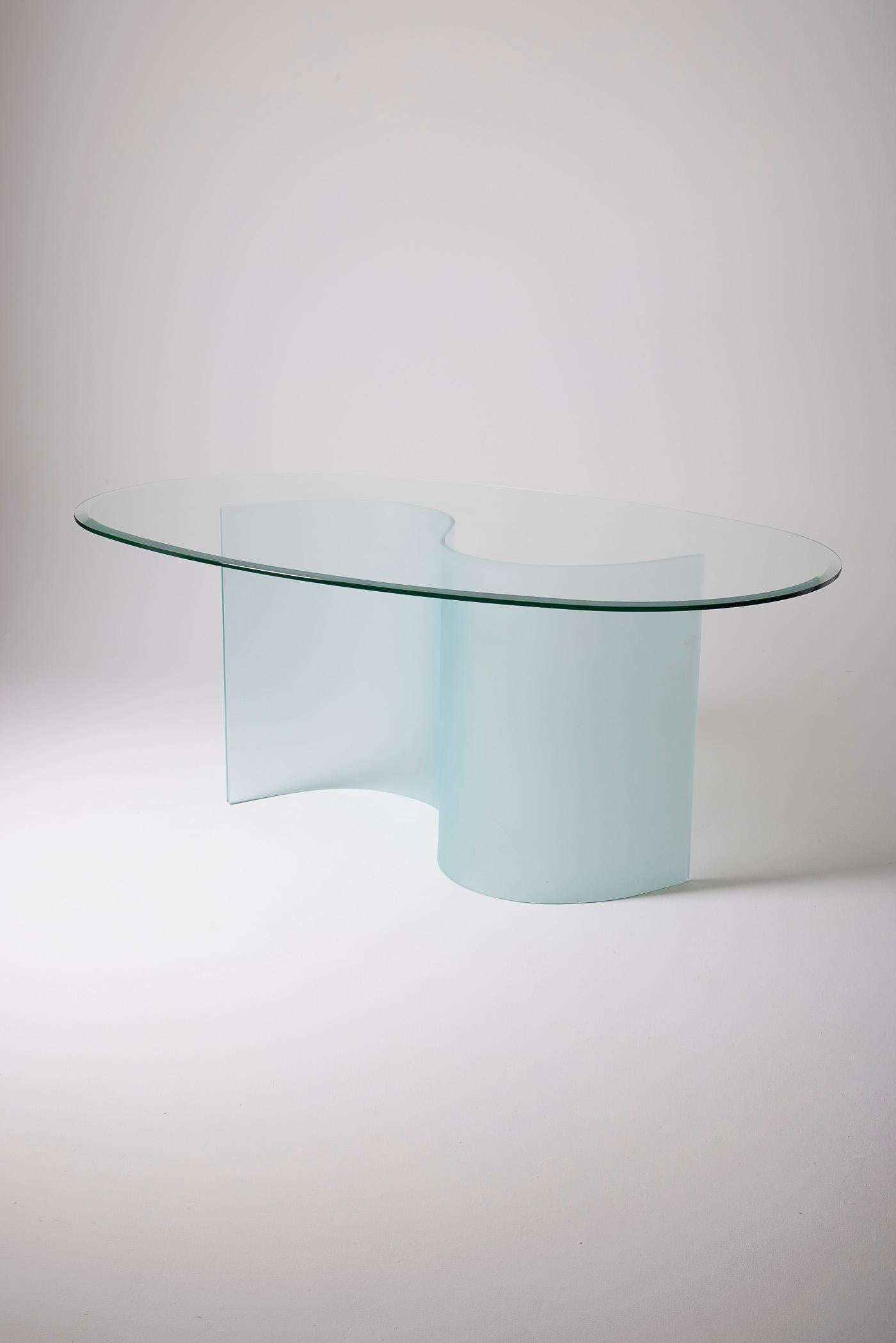 Space Age Glass dining table For Sale