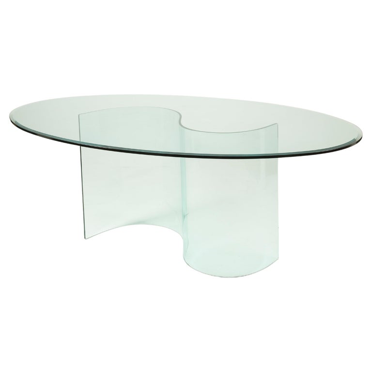 Glass Dining Table For Sale at 1stDibs