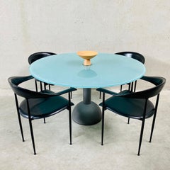 Glass Dining Table "CALICE" by Massimo & Lella Vignelli for Poltrona Frau, Italy