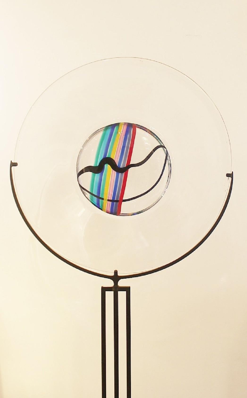 Glass disc by Livio Seguso for Oggetti, Italy, circa 1970s.
