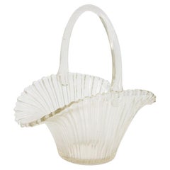 Retro Glass Dish in the Shape of a Basket